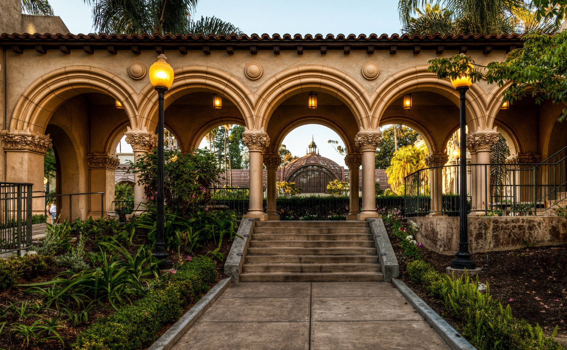 Promenade Inside Balboa Park Background