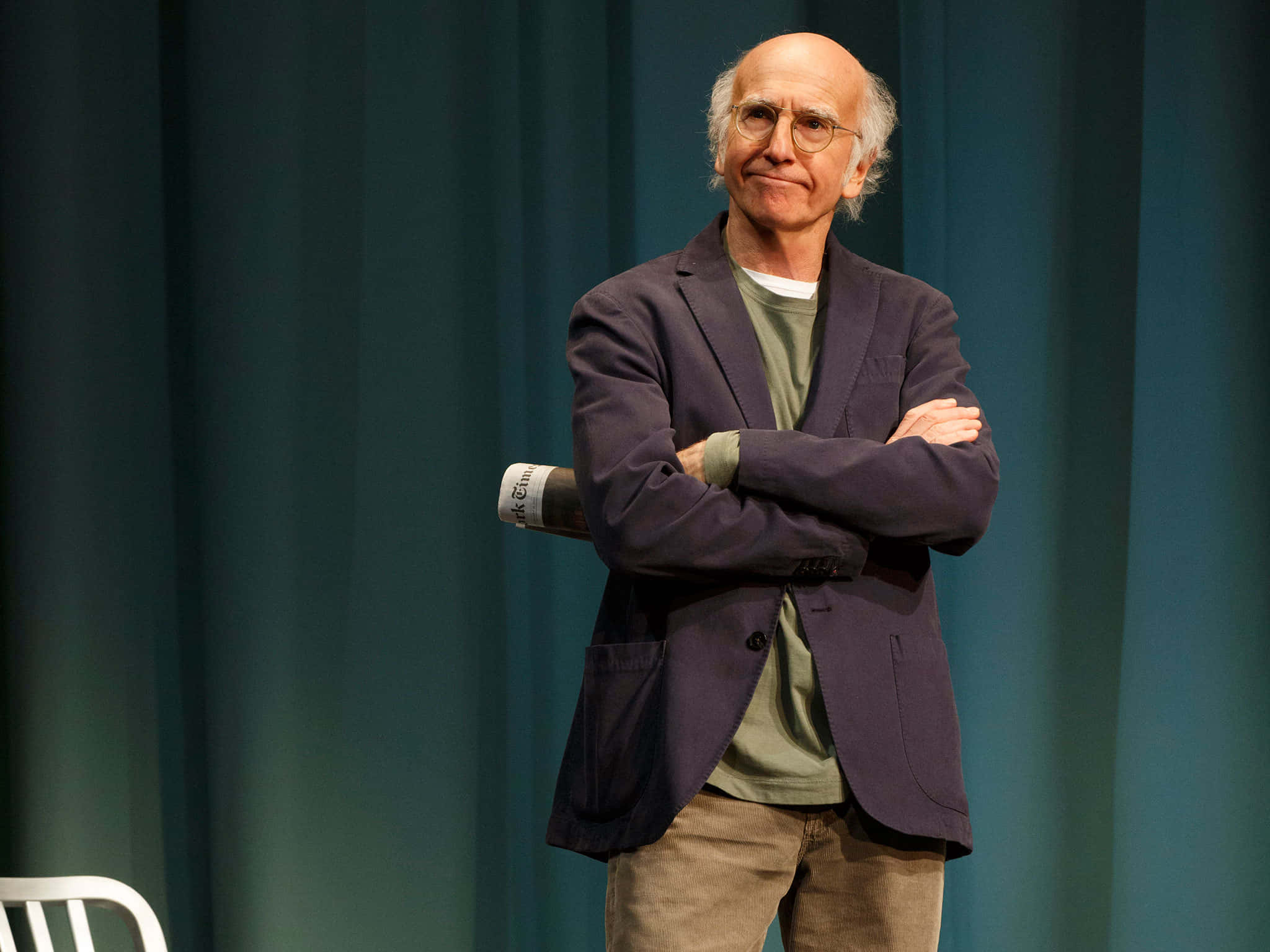 Prominent Tv Personality, Larry David In A Relaxed Moment Background