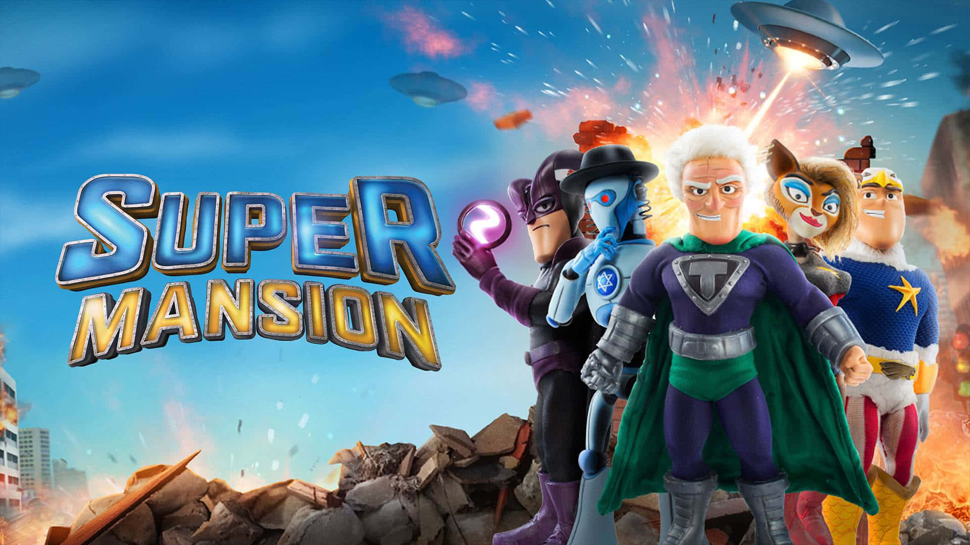 Promotional Poster Of Supermansion Background