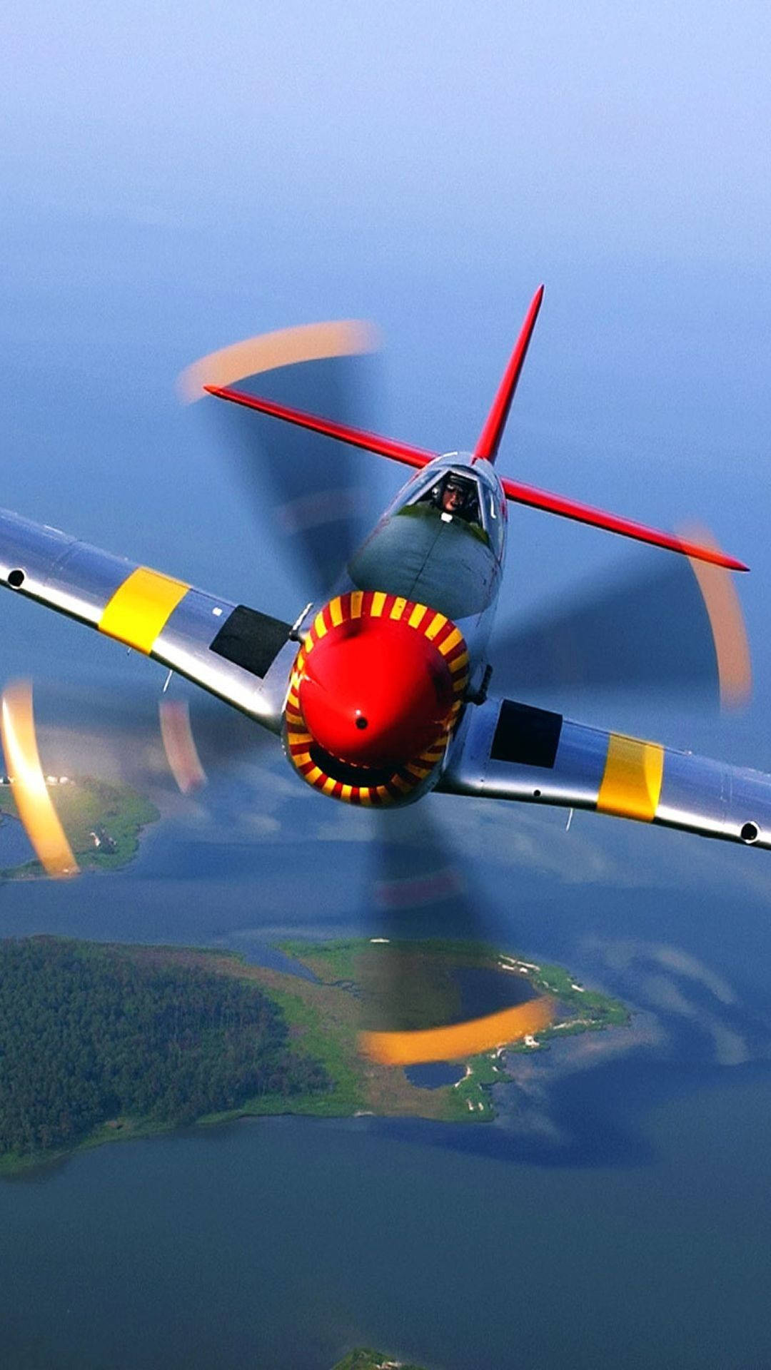 Propeller Of Flying Airplane Android Background