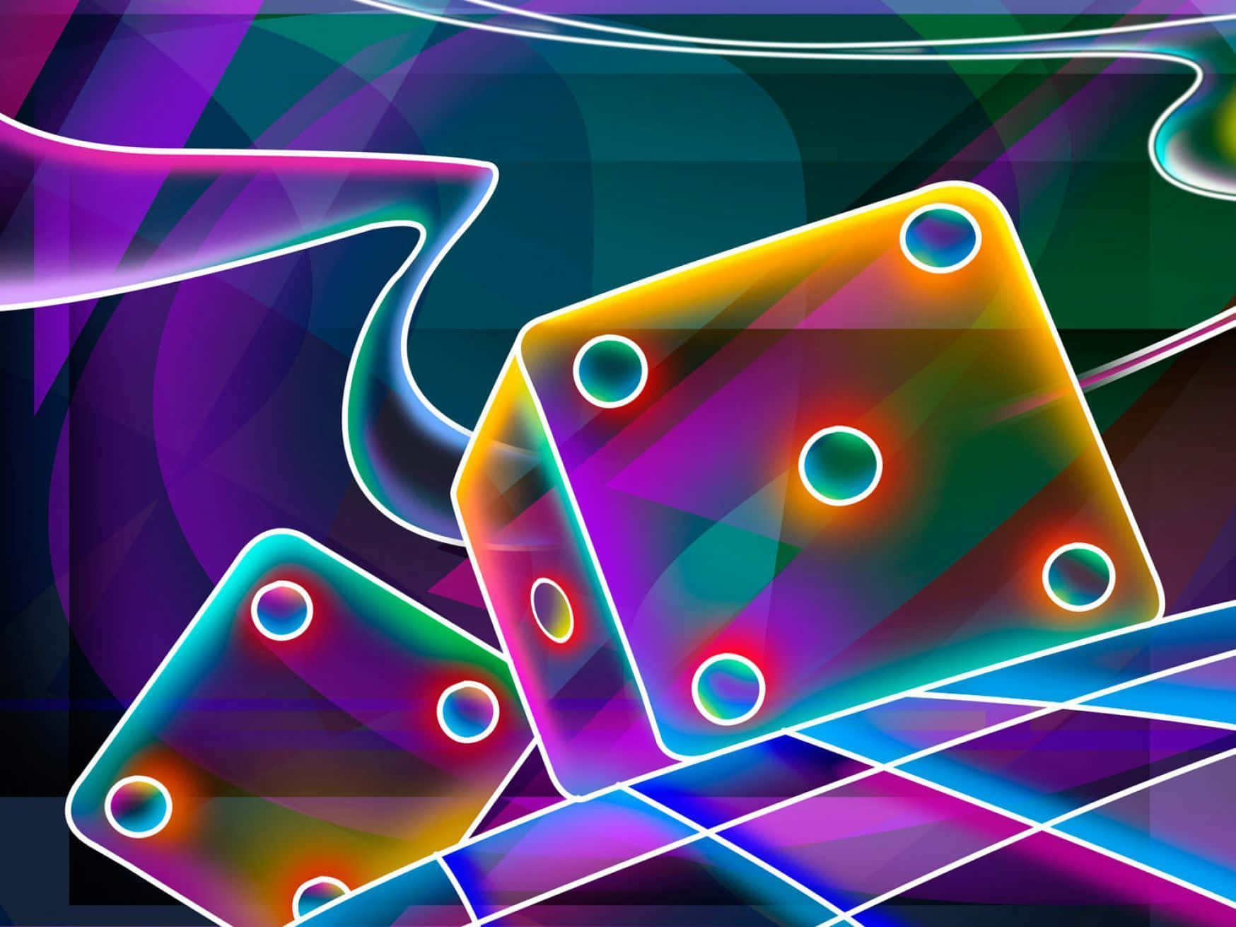 Proper Neon Dice Art Background