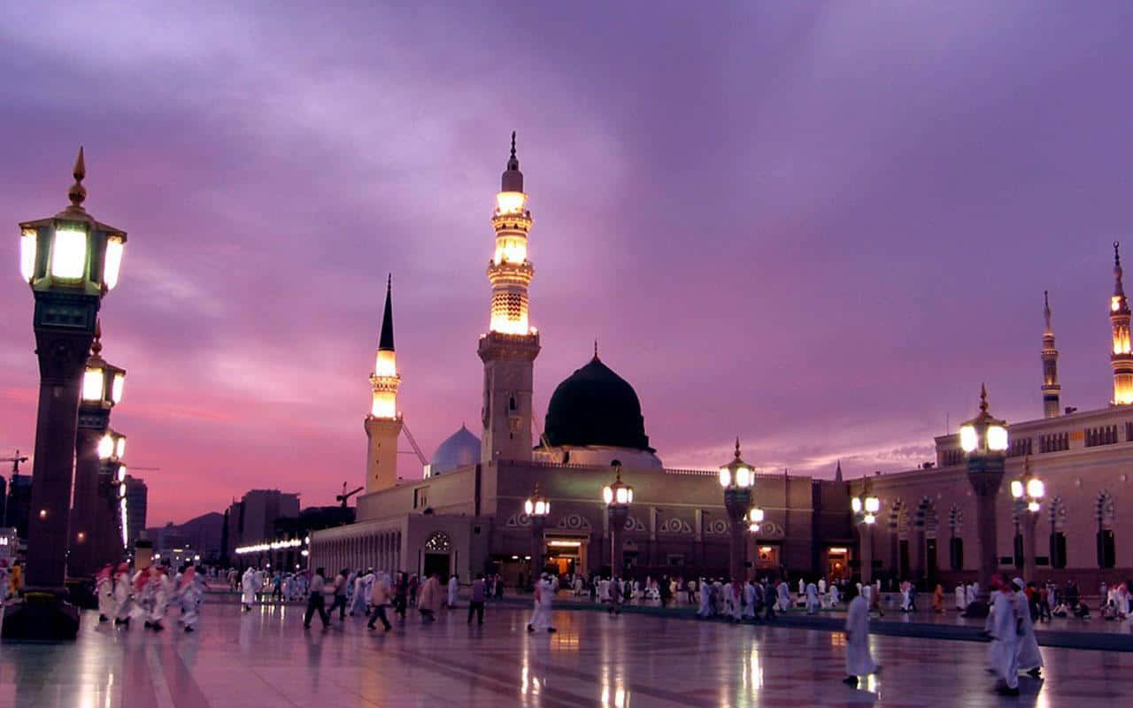 Prophet's Mosque At Twilight Background