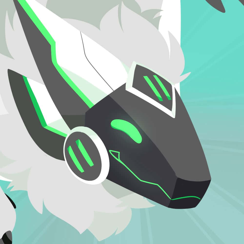 Protogen On Mint Background