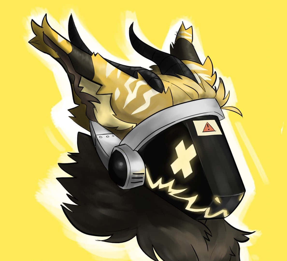 Protogen On Yellow Background