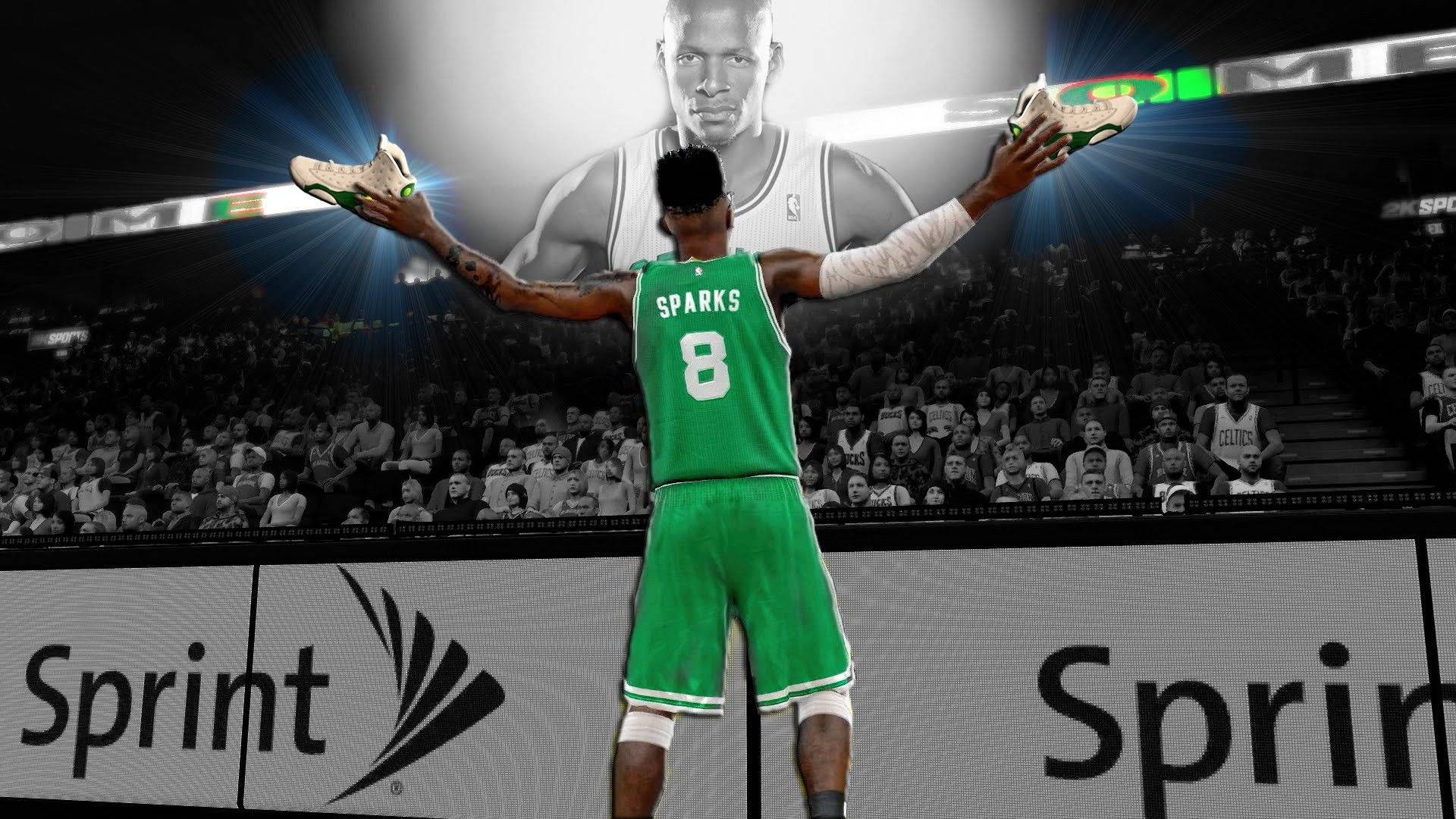 Proud Celtics Ray Allen Open Arms Background