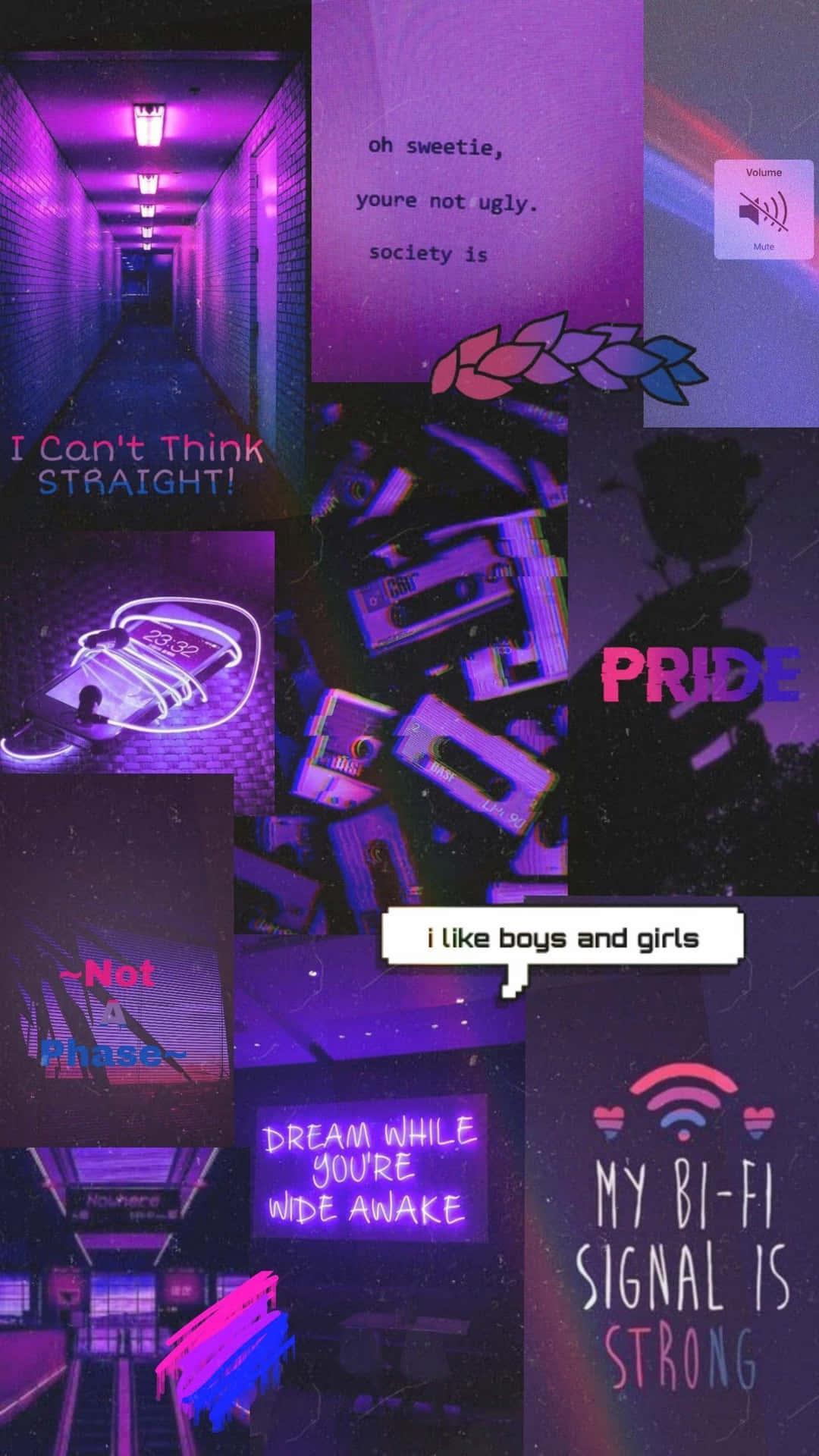 Proud Purple Bi Collage Art Background