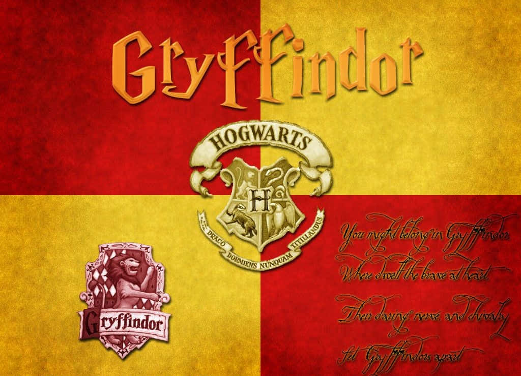 Proudly Flying The Colors Of Gryffindor At Hogwarts Background