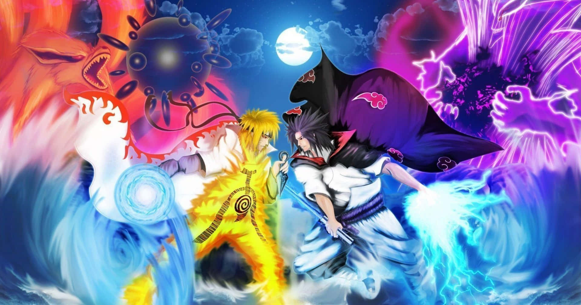 Ps4 Naruto Full-power Naruto And Sasuke Background