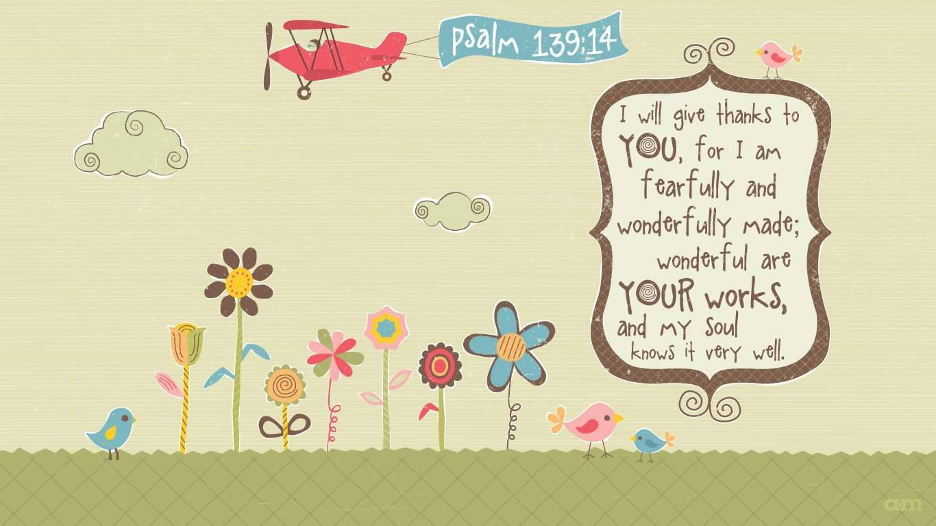 Psalm 139:14 Bible Verse Laptop Background