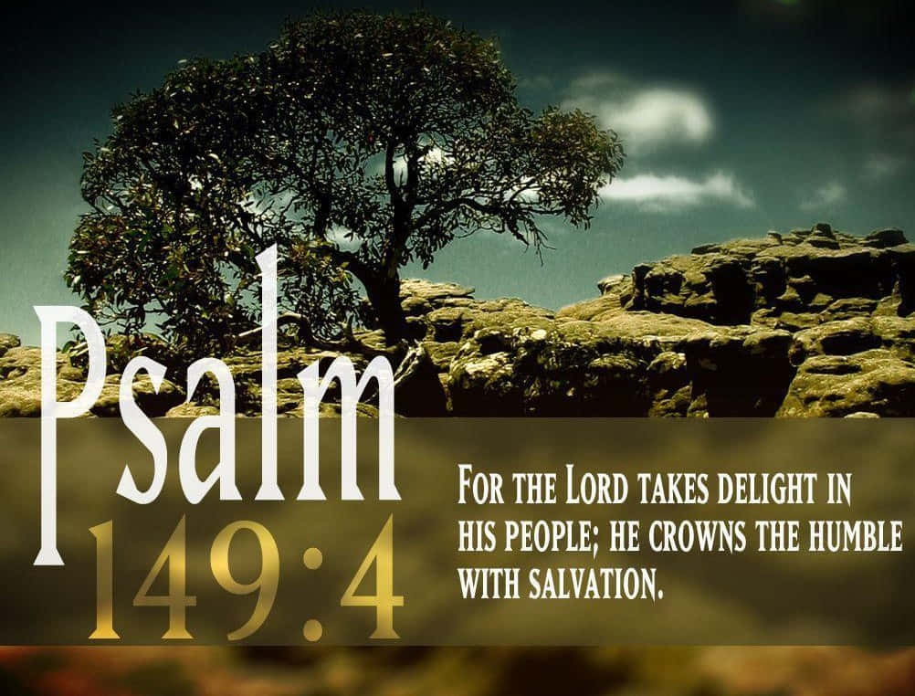 Psalm 149:4 Christian Quotes Background