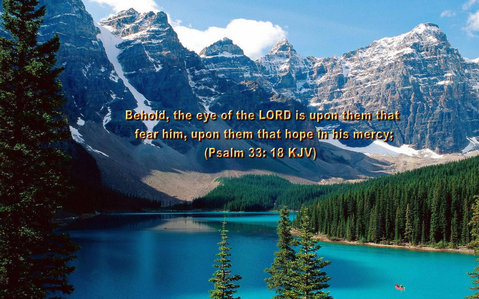 Psalm 33:18 Bible Verse Laptop Background