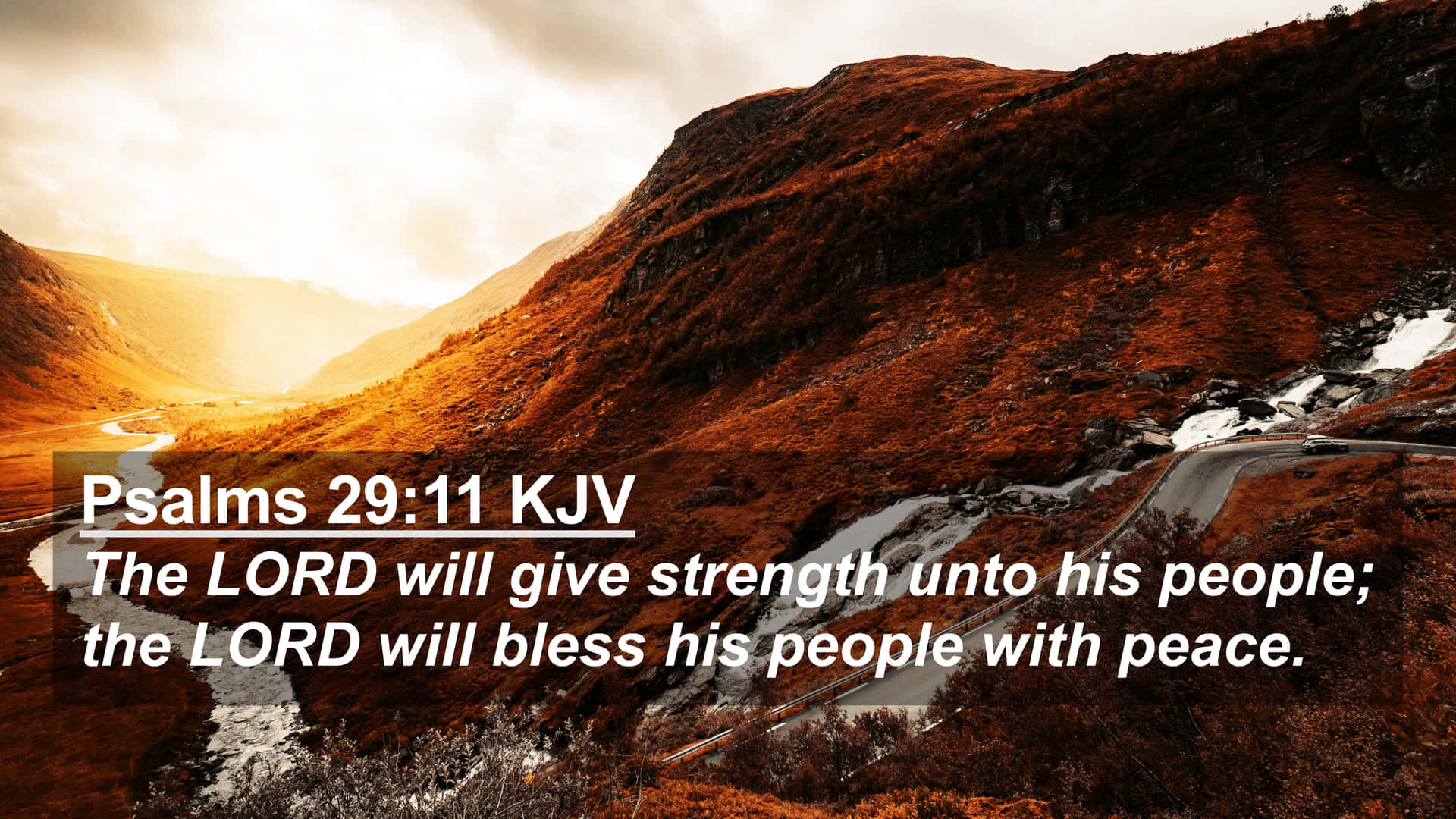 Psalms 32 Kvv - The Lord Will Give Strength Unto His People The Lord Will Bless His People Background