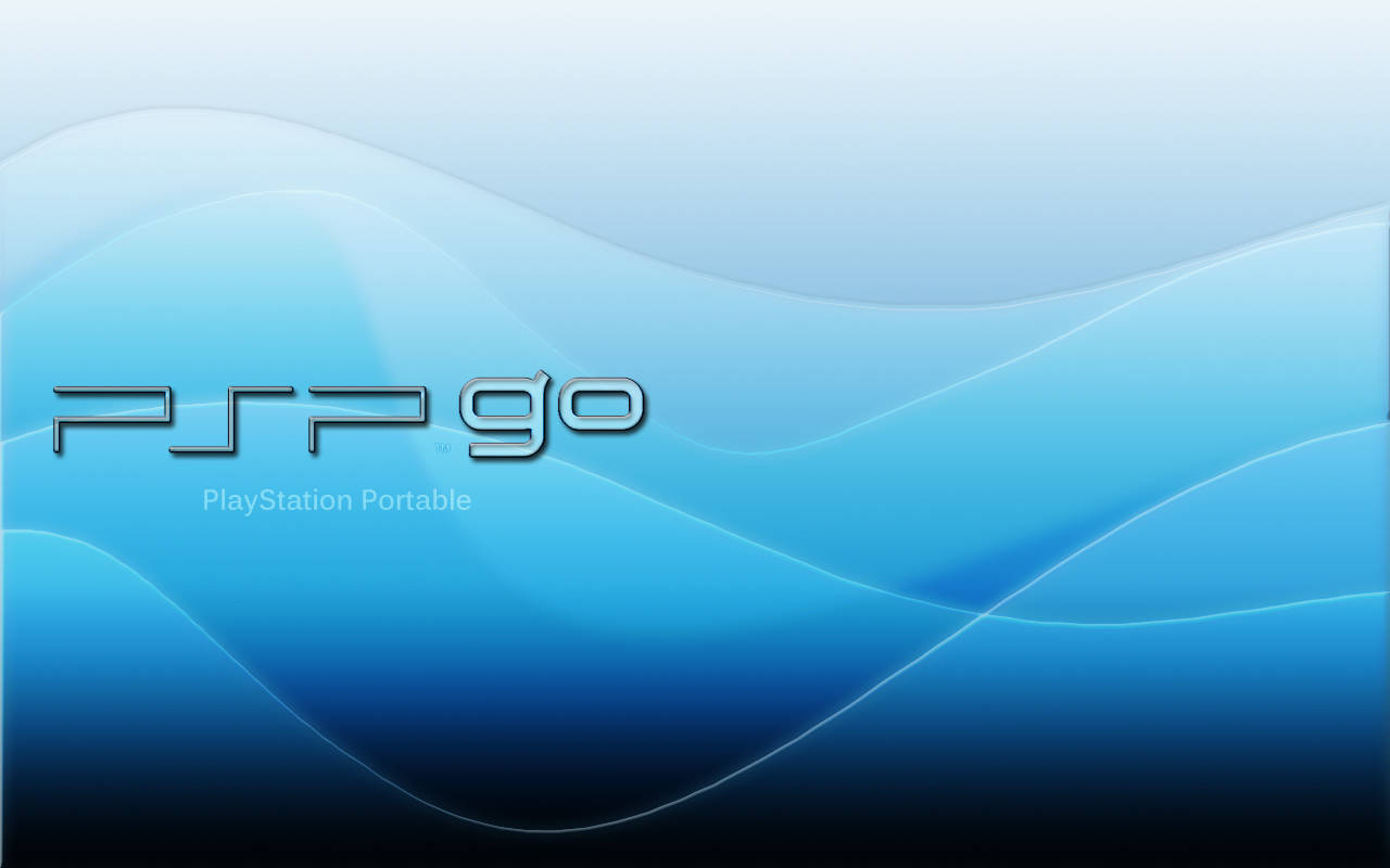 Psp Go Logo On Blue Waves Background