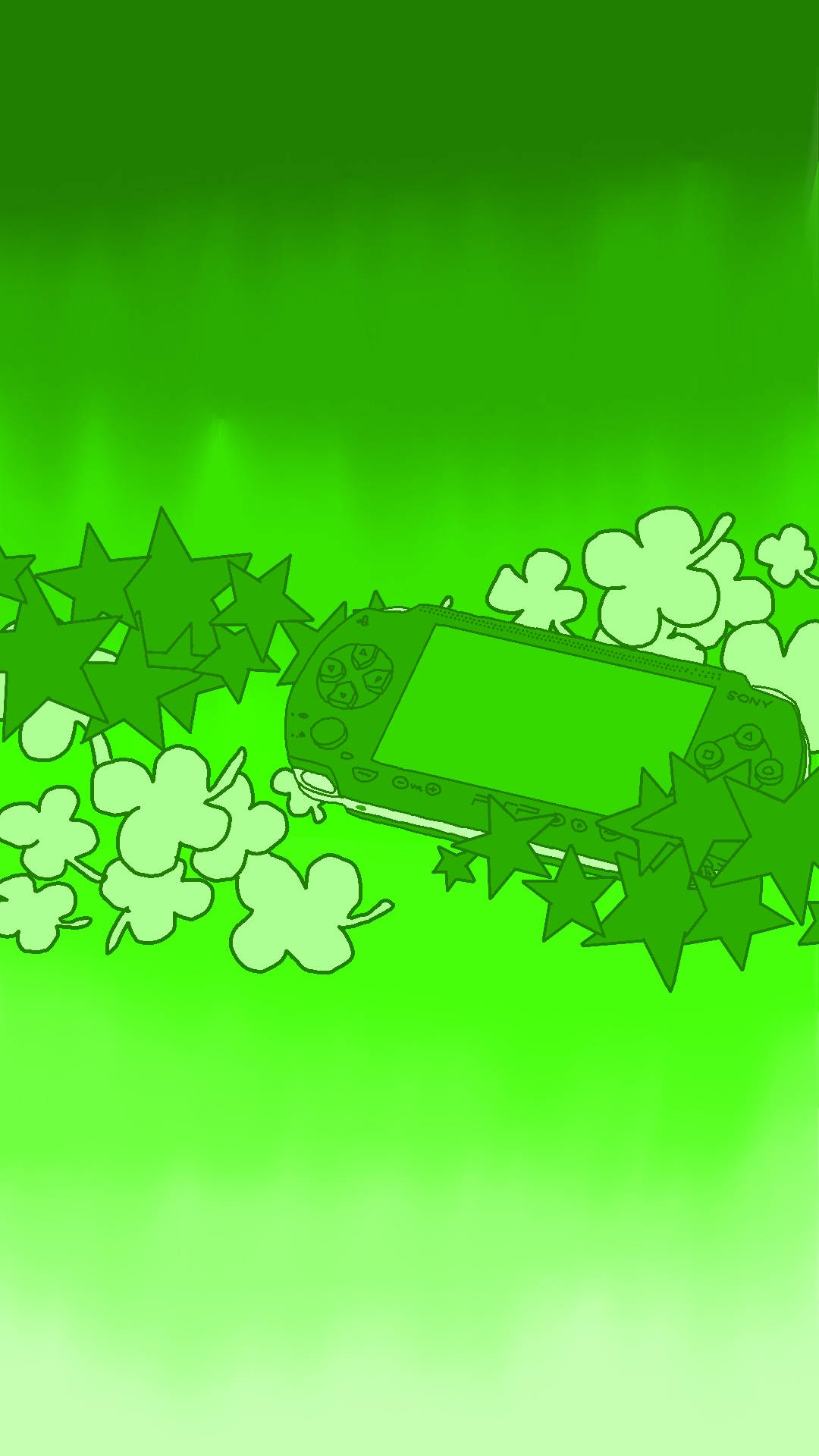 Psp Green Aesthetic Clovers Background