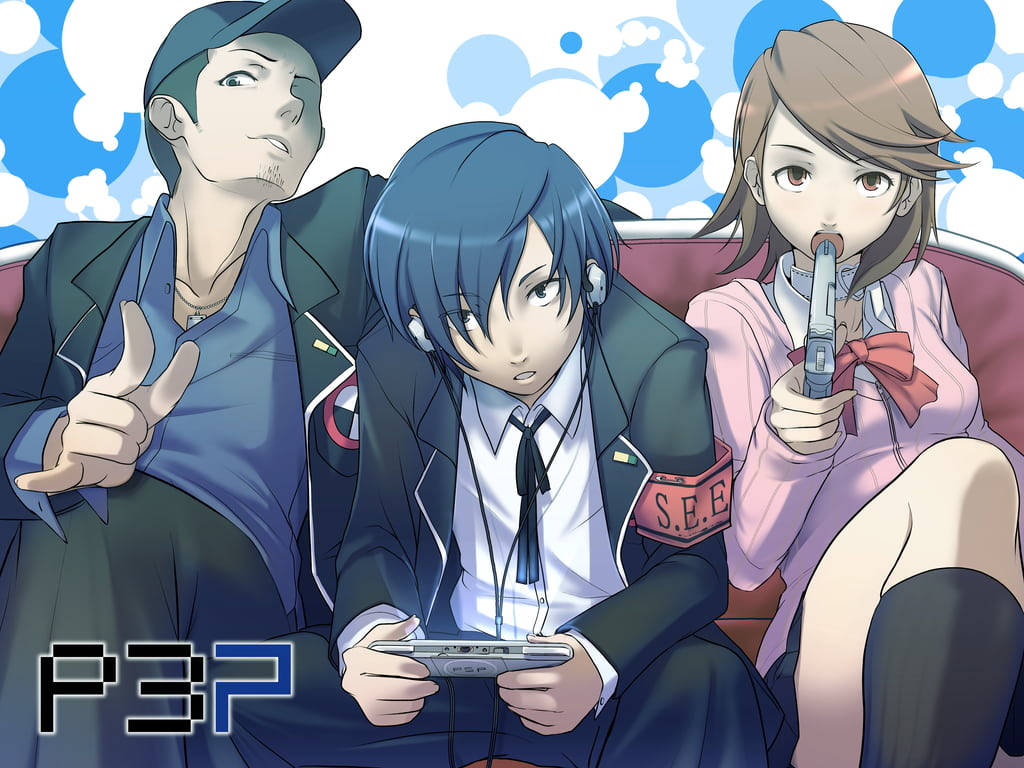 Psp Persona 3 Minato Junpei Yukari Background