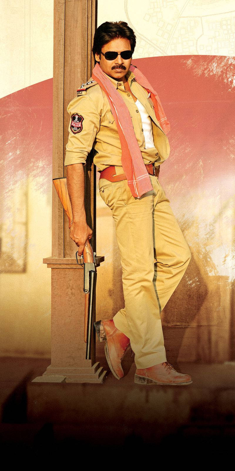 Pspk In Police Outfit On Post Background