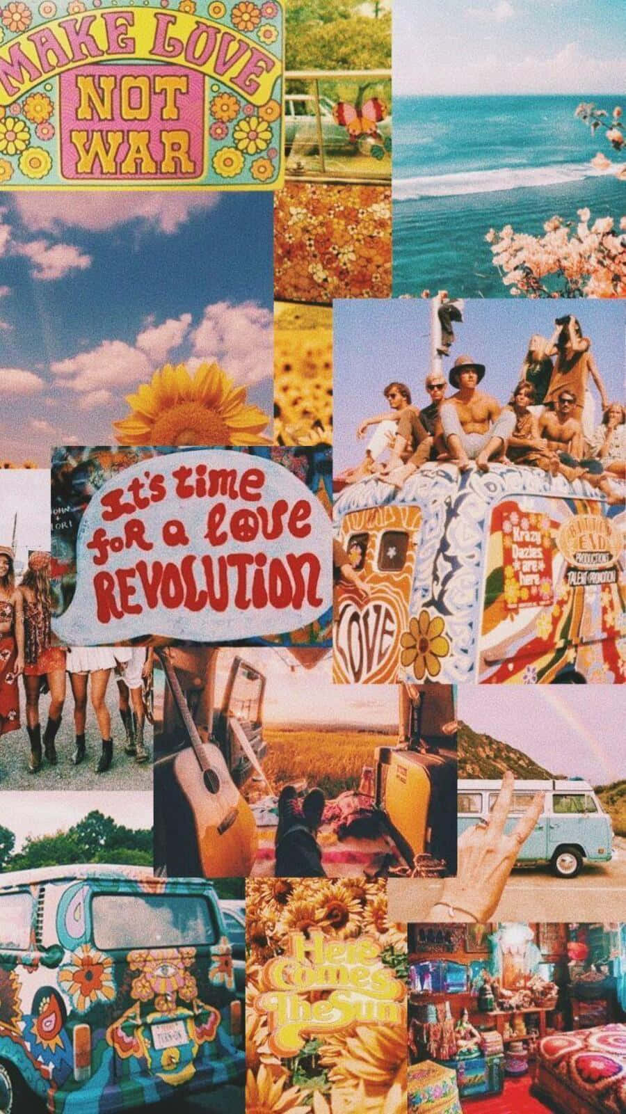 Psychedelic 70s Aesthetic: A Colorful Trip Down Memory Lane Background