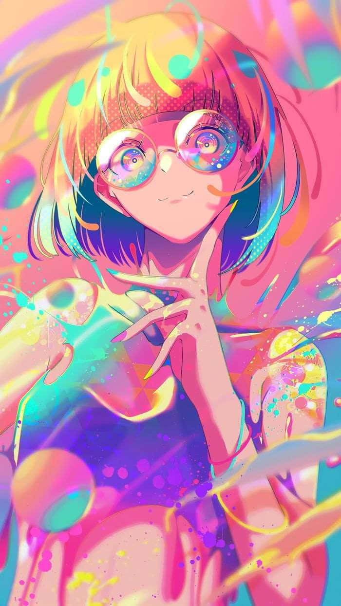 Psychedelic_ Anime_ Girl_ Glare Background