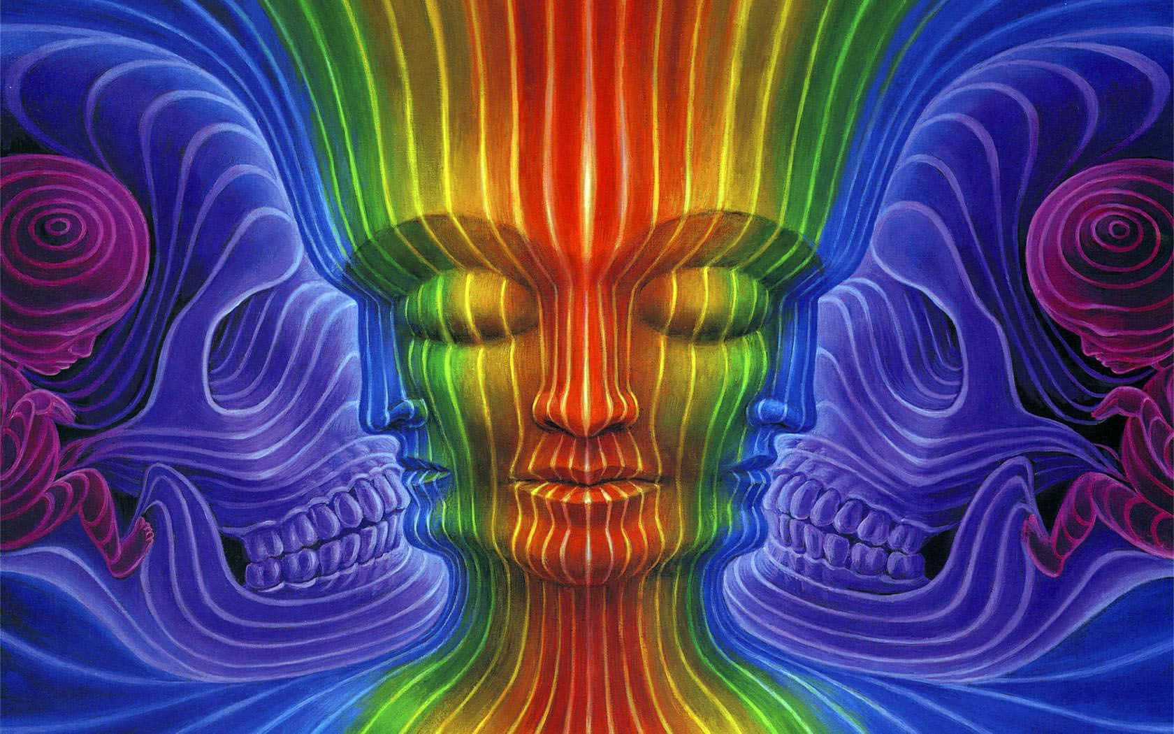 Psychedelic Art - Psychedelic Skulls By Daniel Mcdonald Background