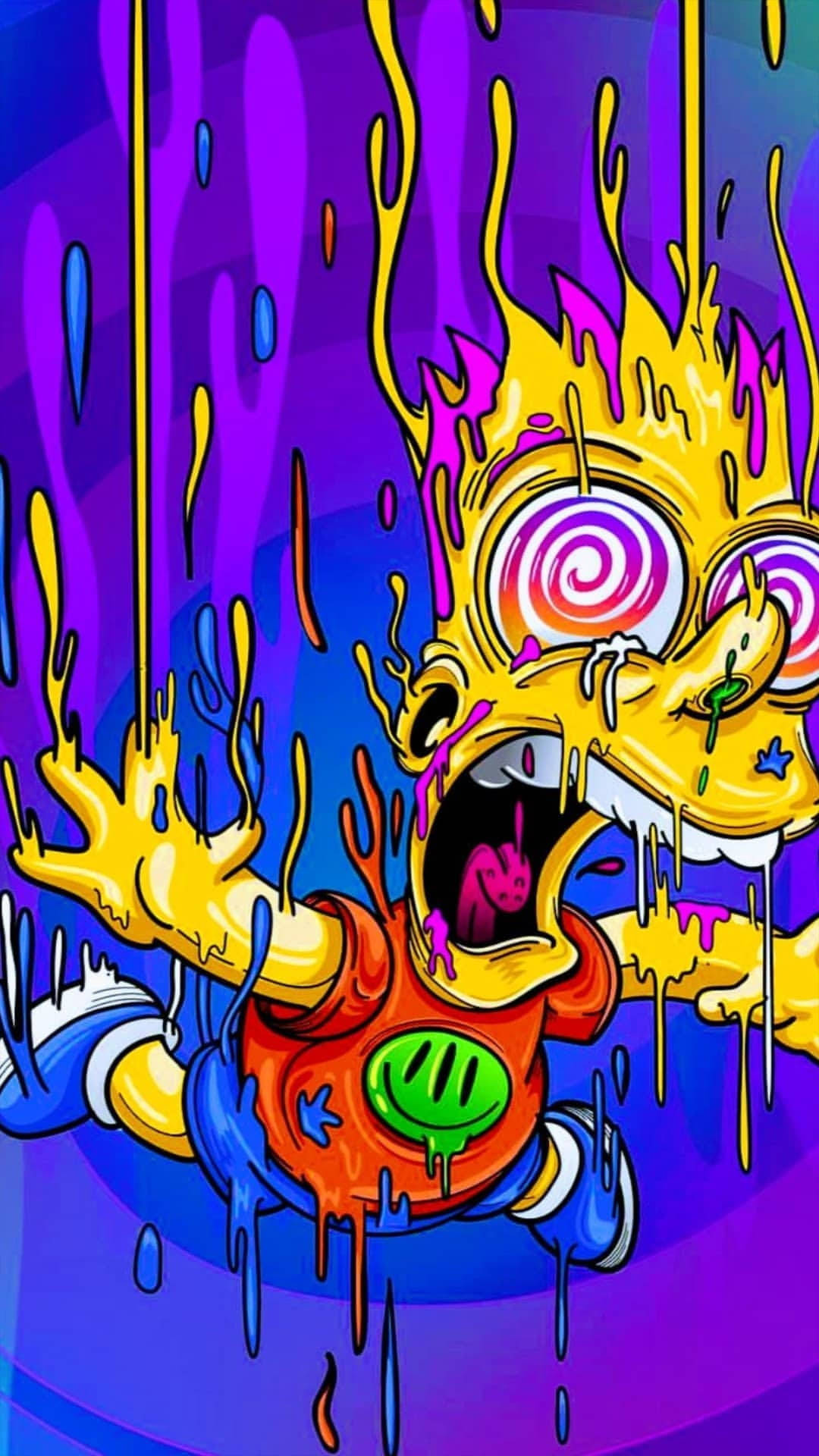 Psychedelic Bart Simpson Art Background