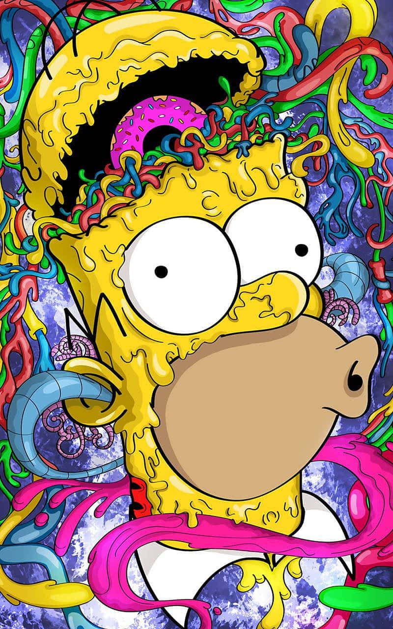 Psychedelic Cartoon Character Art Background