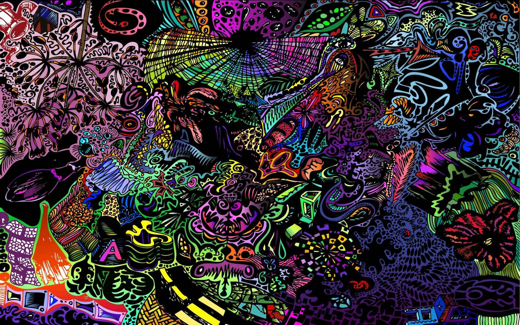 Psychedelic Doodle Artwork Background