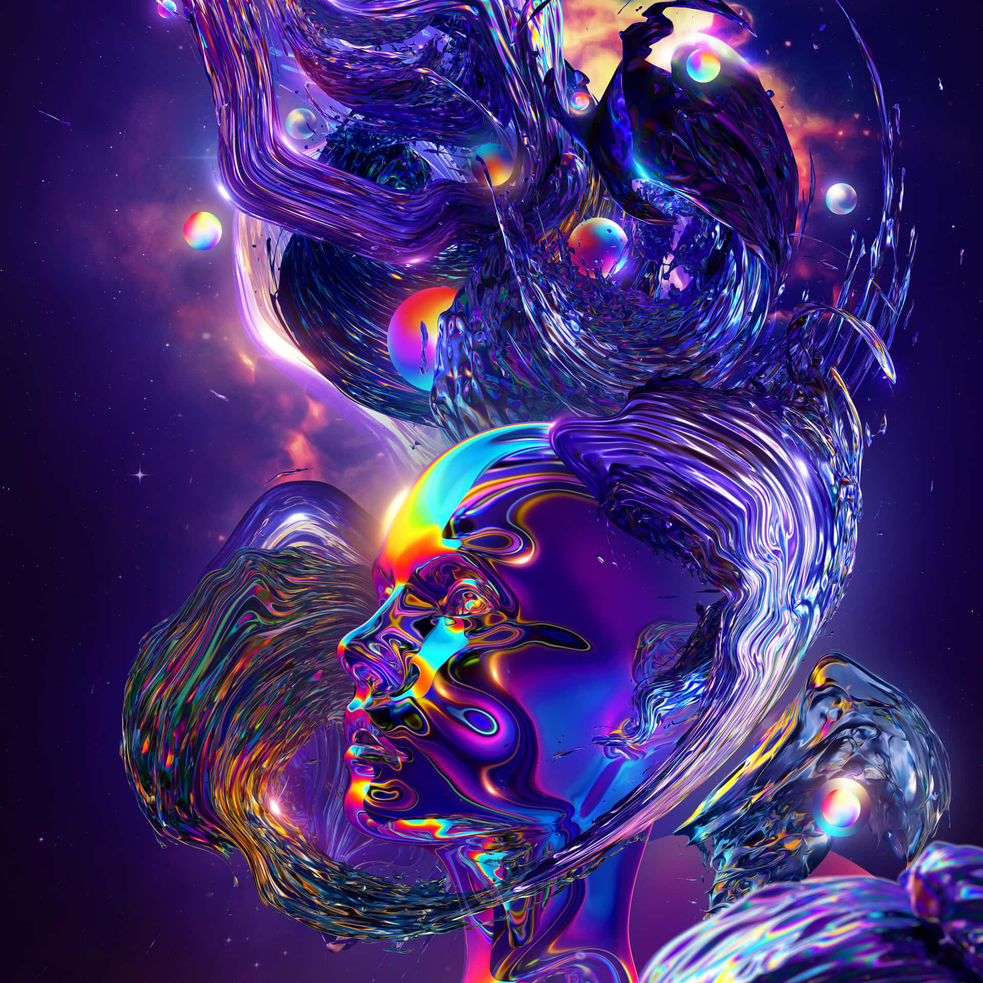 Psychedelic Dreamscape Art Background