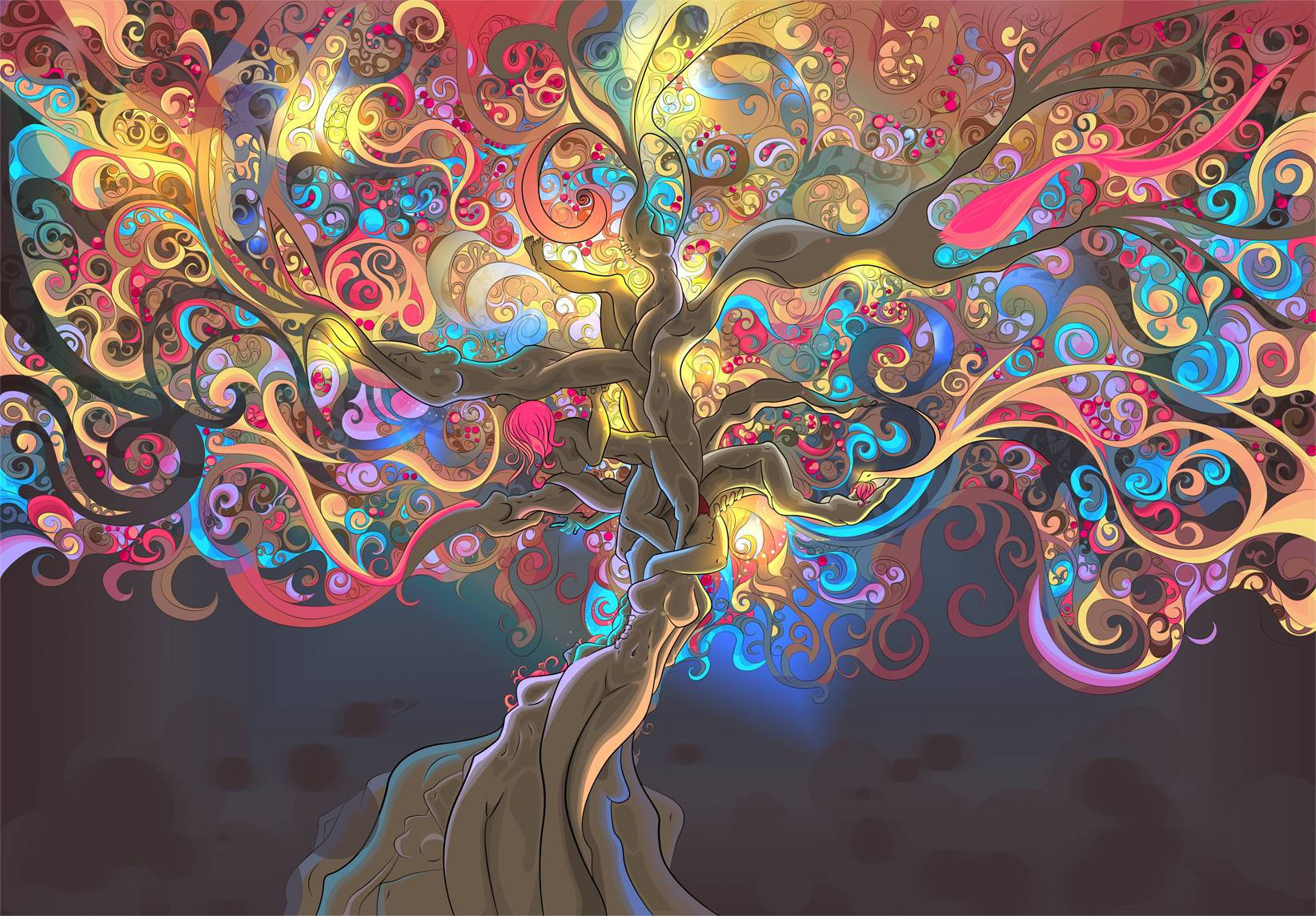 Psychedelic Female Bodies Tree