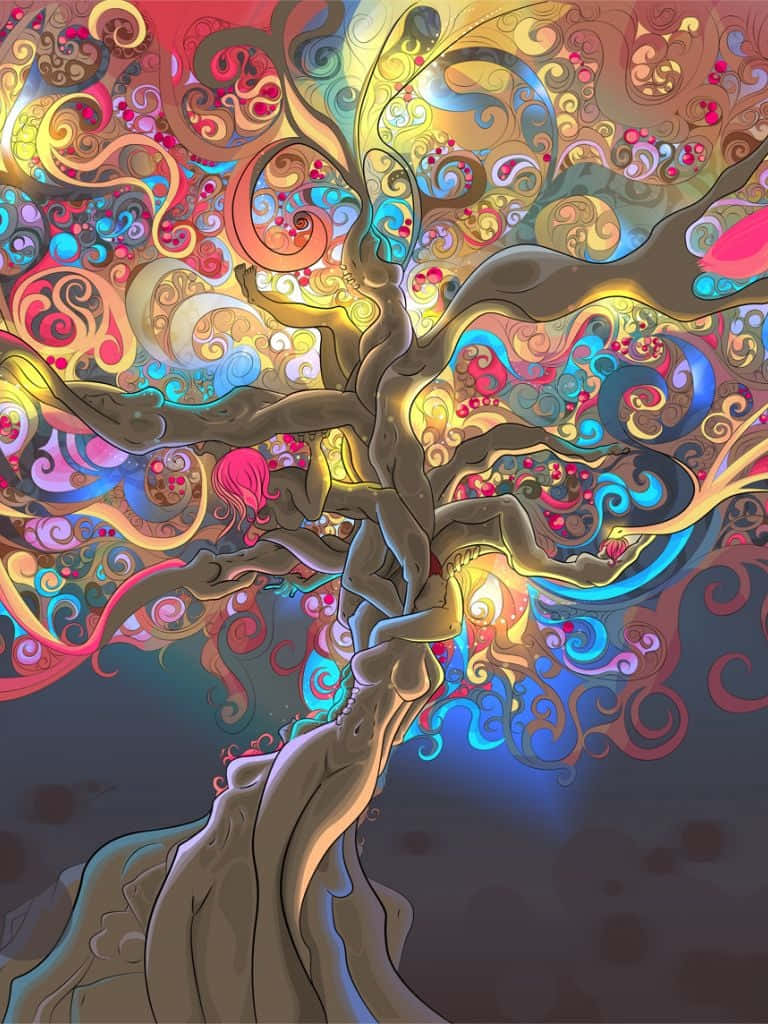 Psychedelic Grunge Artistic Explosion Background