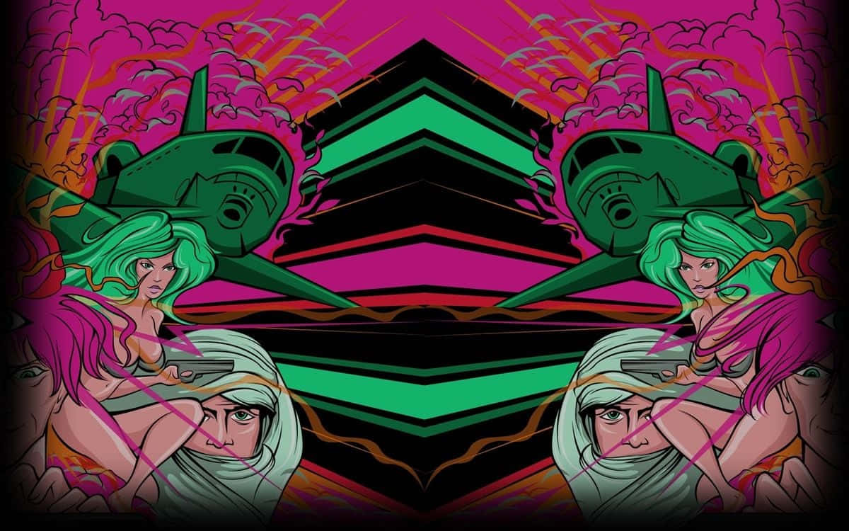 Psychedelic Grunge Explosion Background