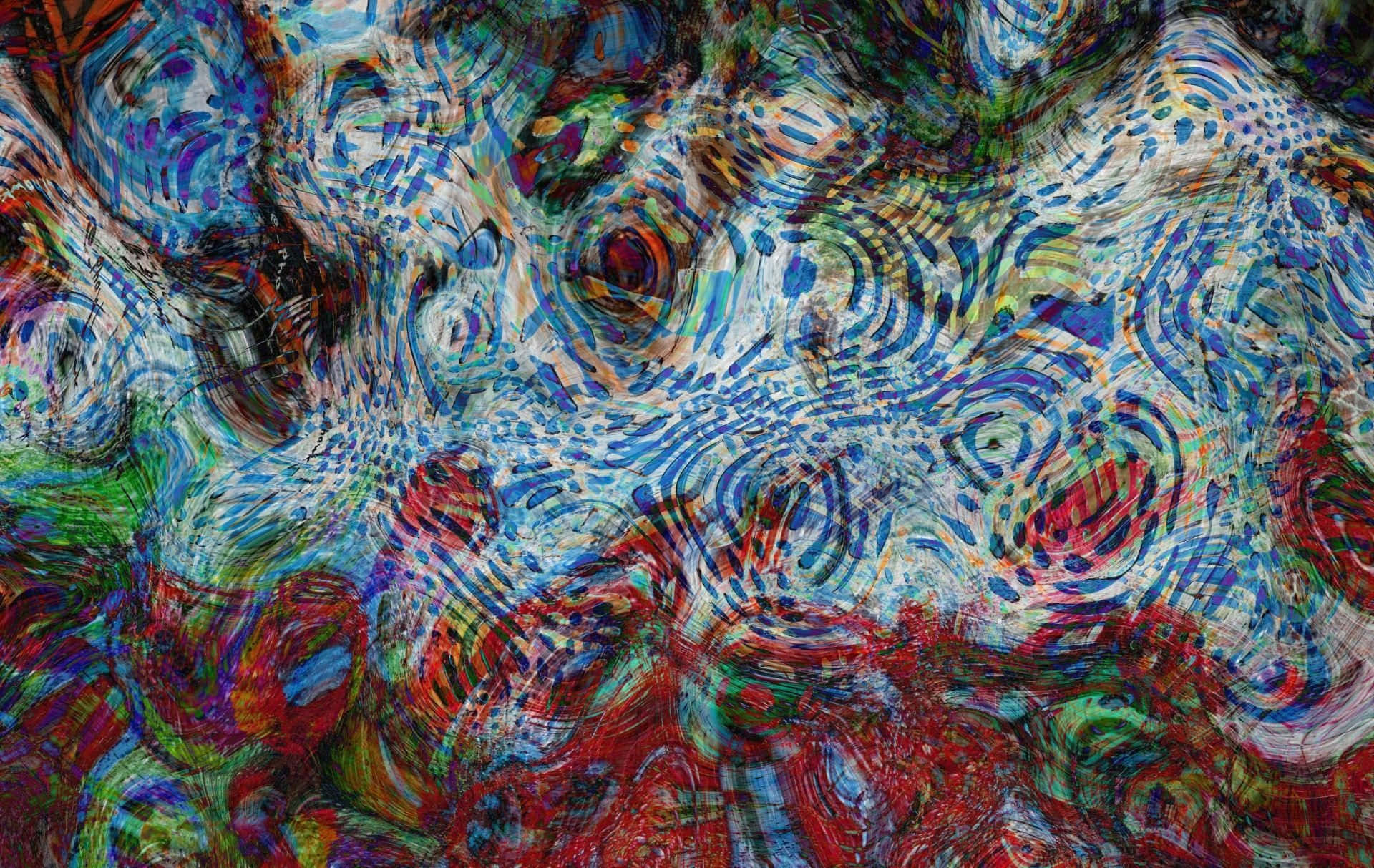 Psychedelic Grunge Explosion Of Colors Background