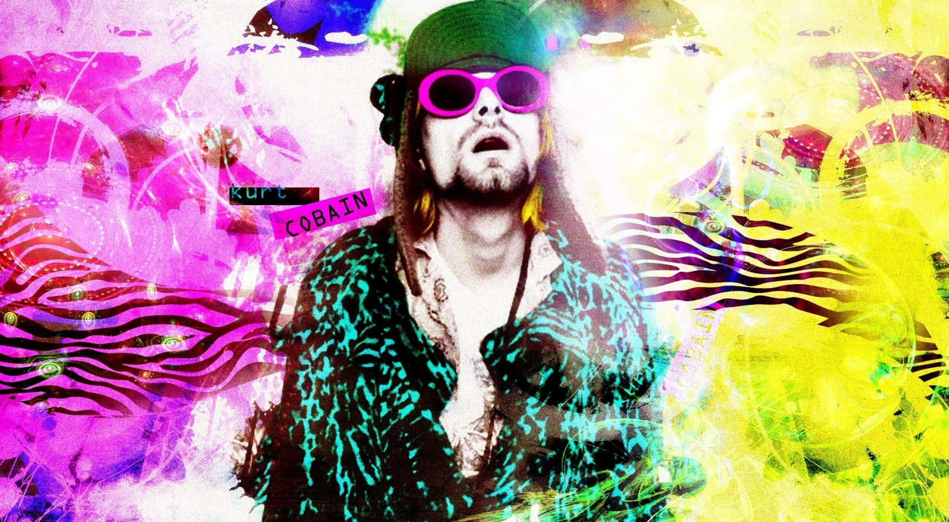 Psychedelic Grunge Explosion Of Colors Background