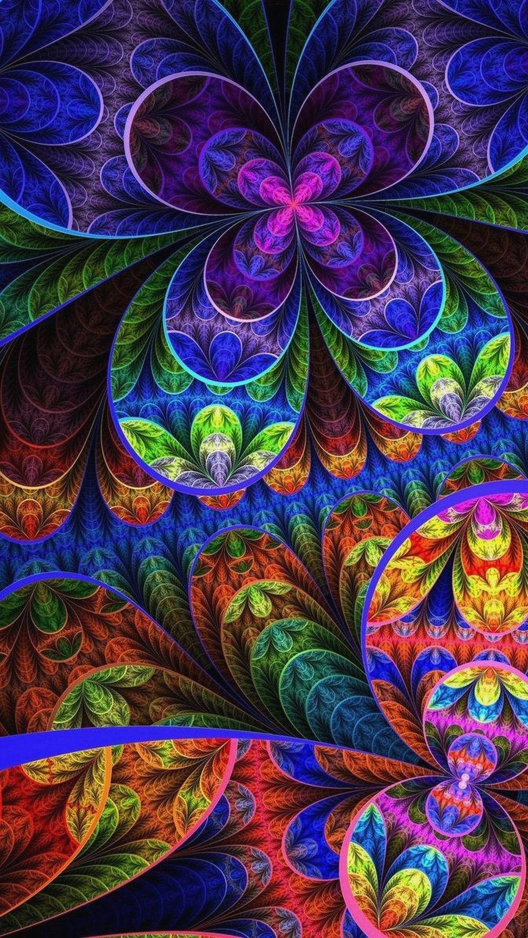 Psychedelic Iphone Butterfly-like Pattern Background