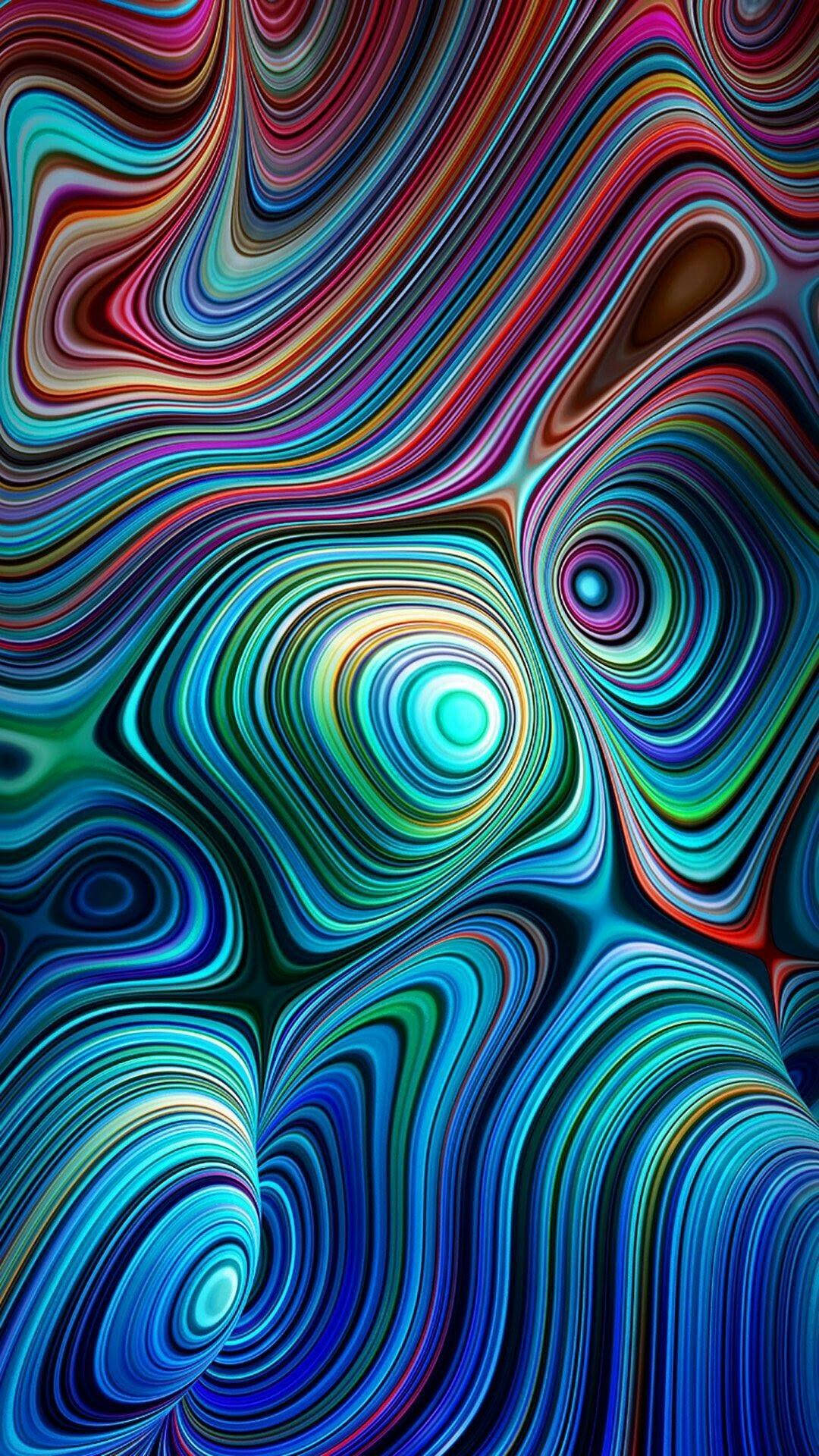 Psychedelic Iphone Folded Colorful Patterns Background