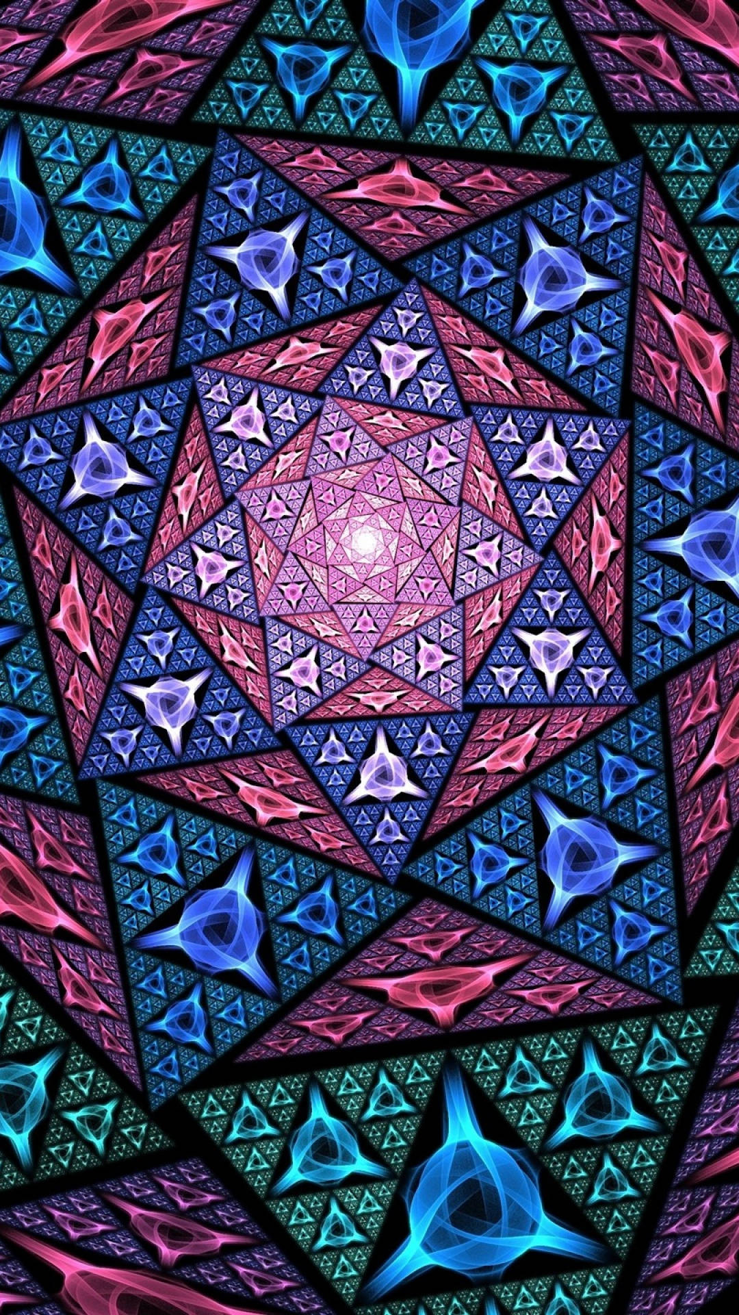 Psychedelic Iphone Triangular Patterns Background