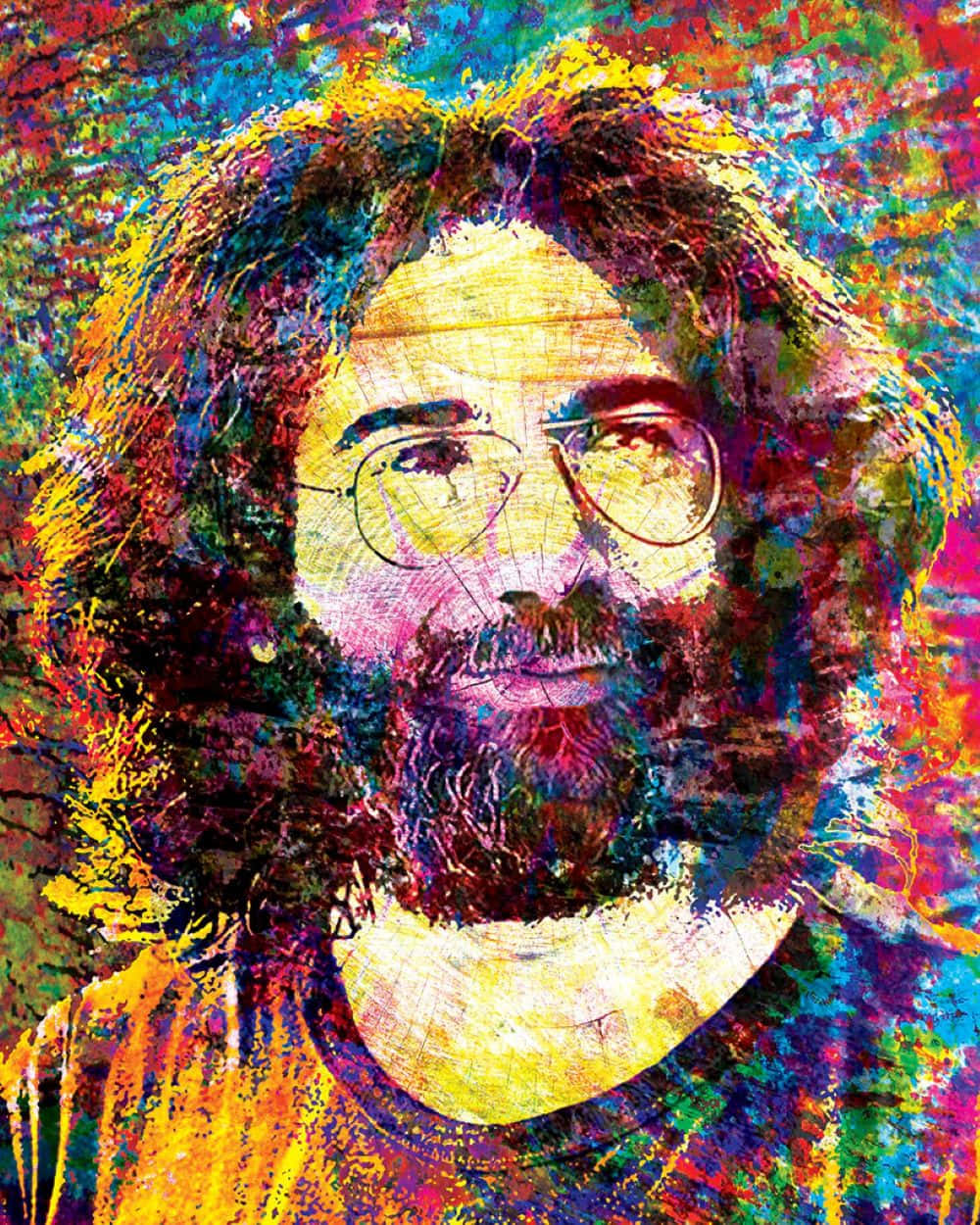 Psychedelic Jerry Garcia Portrait Background