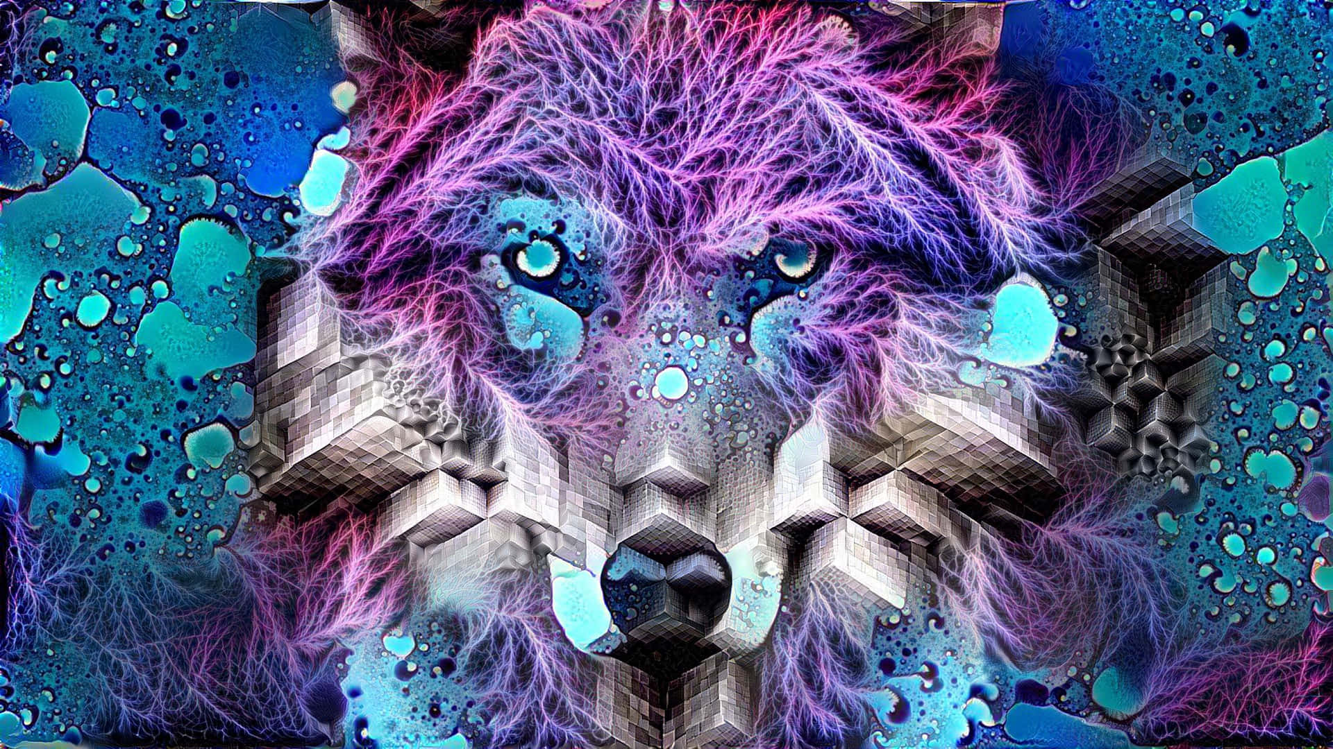 Psychedelic Lion Artwork Background
