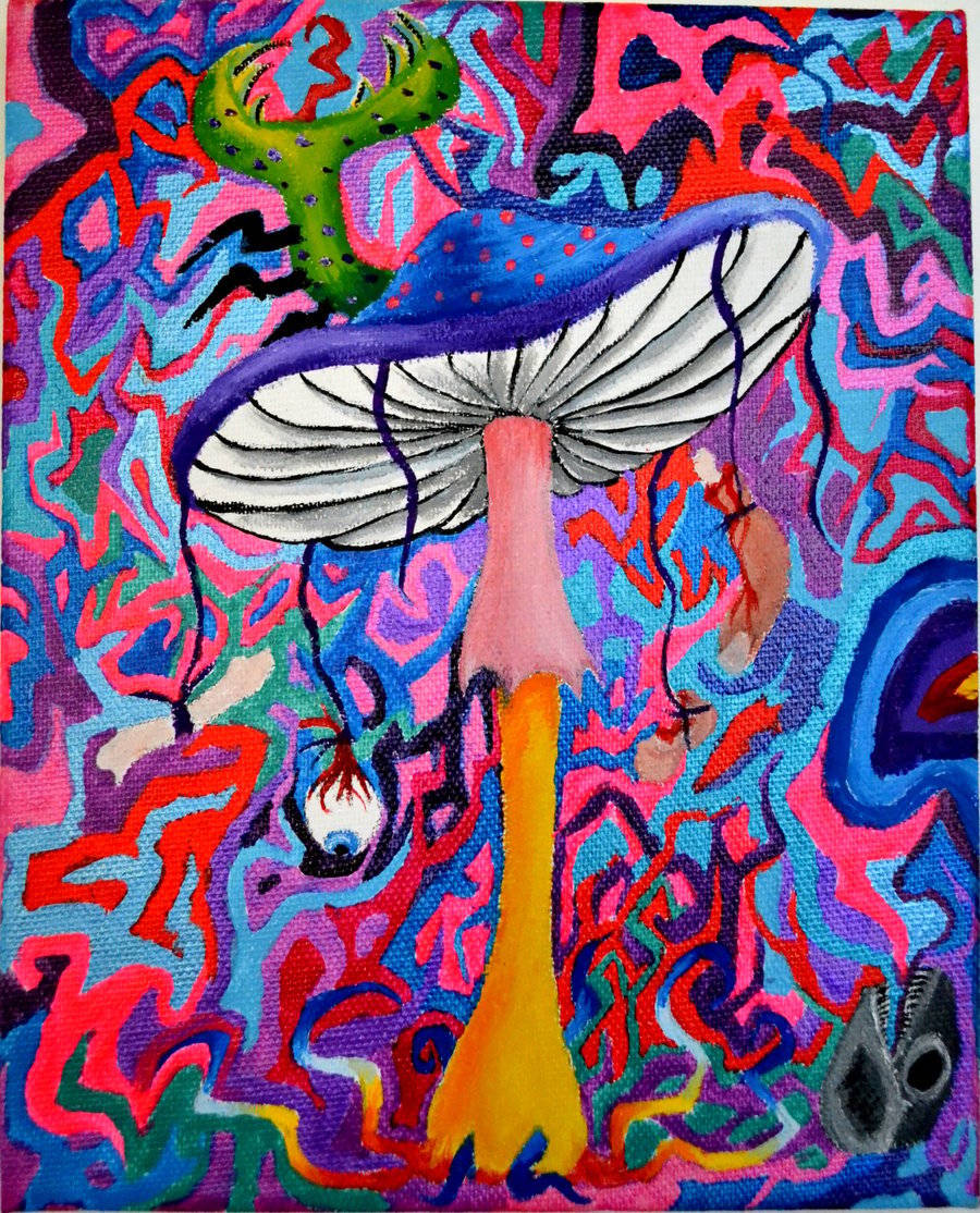 Psychedelic Mushroom Retro Design