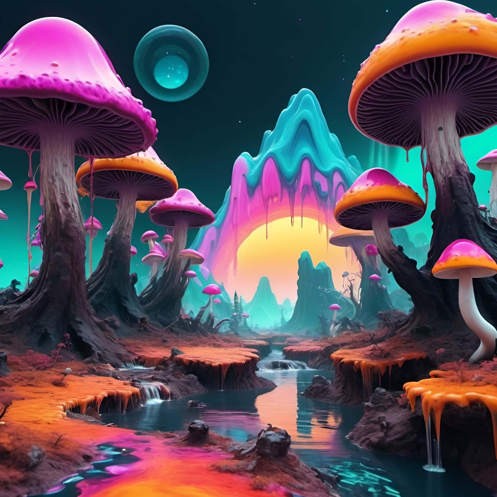 Psychedelic_ Mushroom_ Valley_ Artwork Background