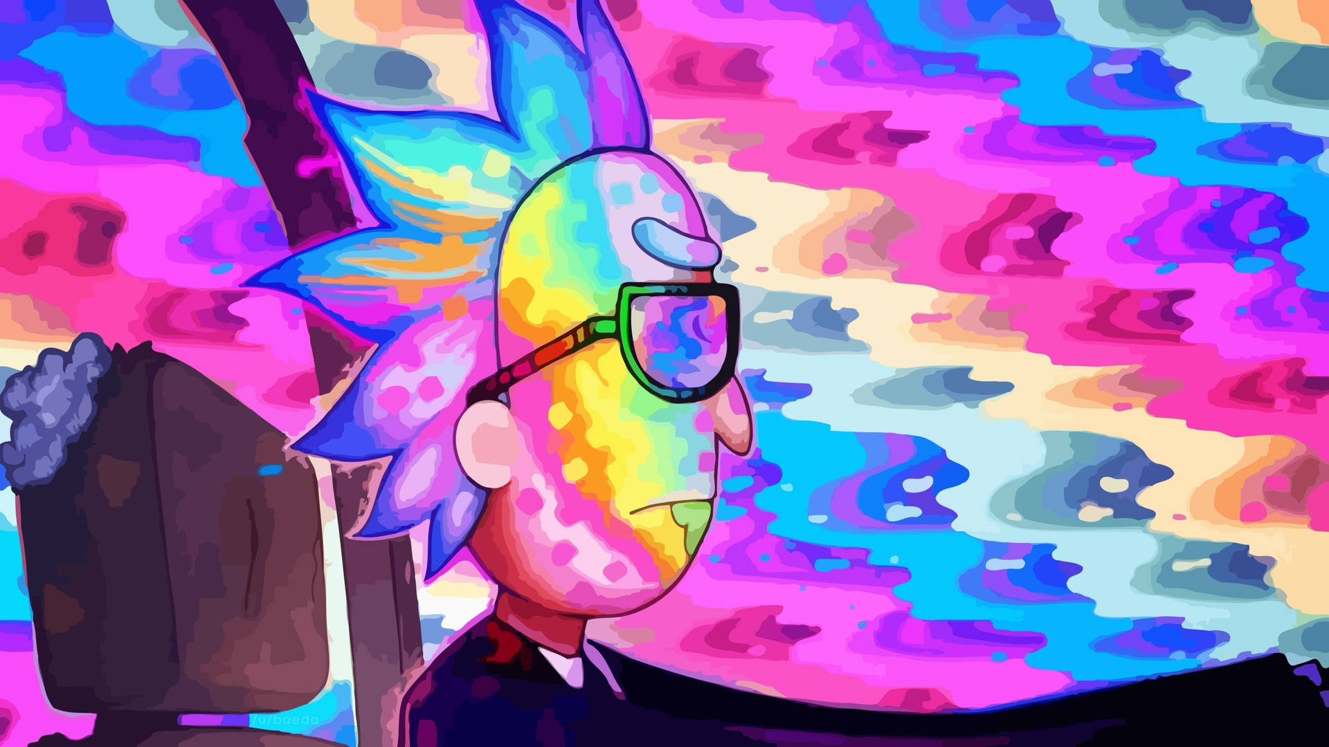 Psychedelic Rick And Morty Stoner Background