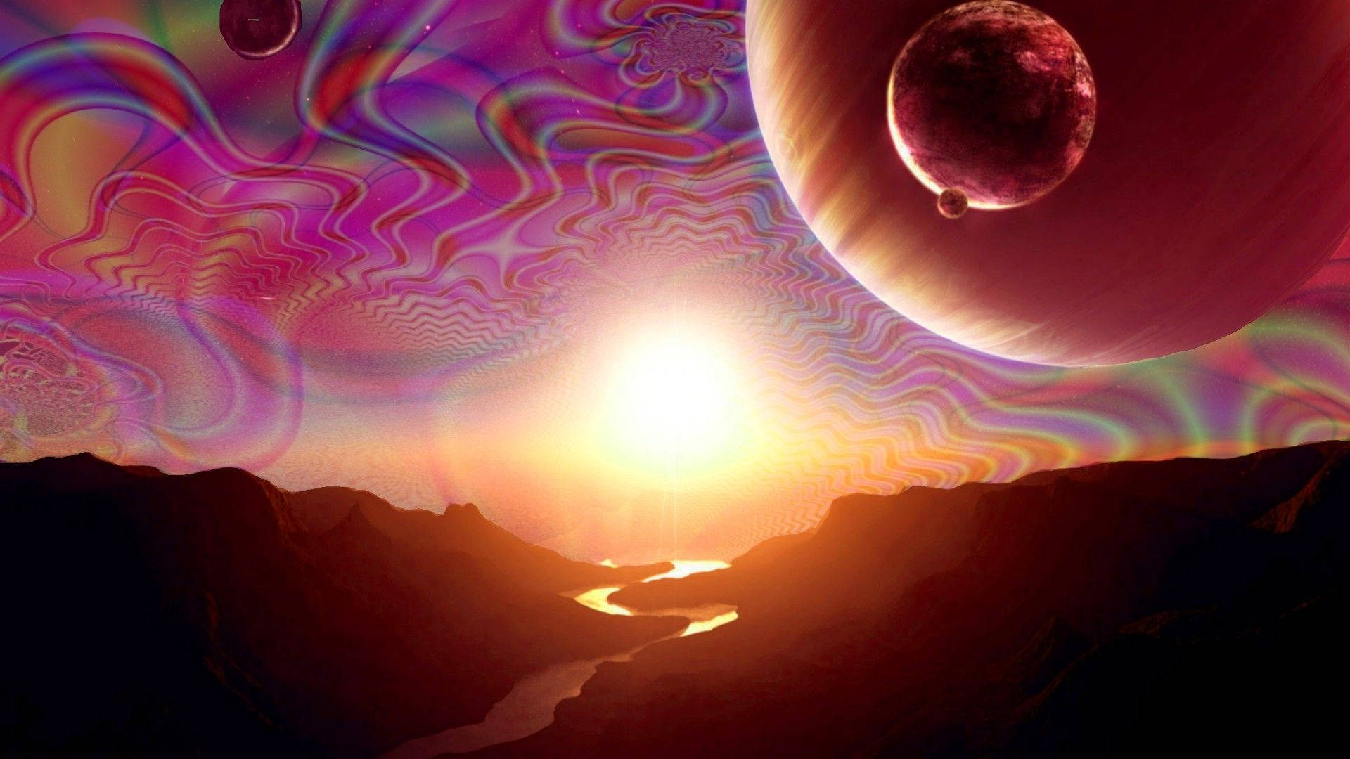 Psychedelic Sky Sunset Background