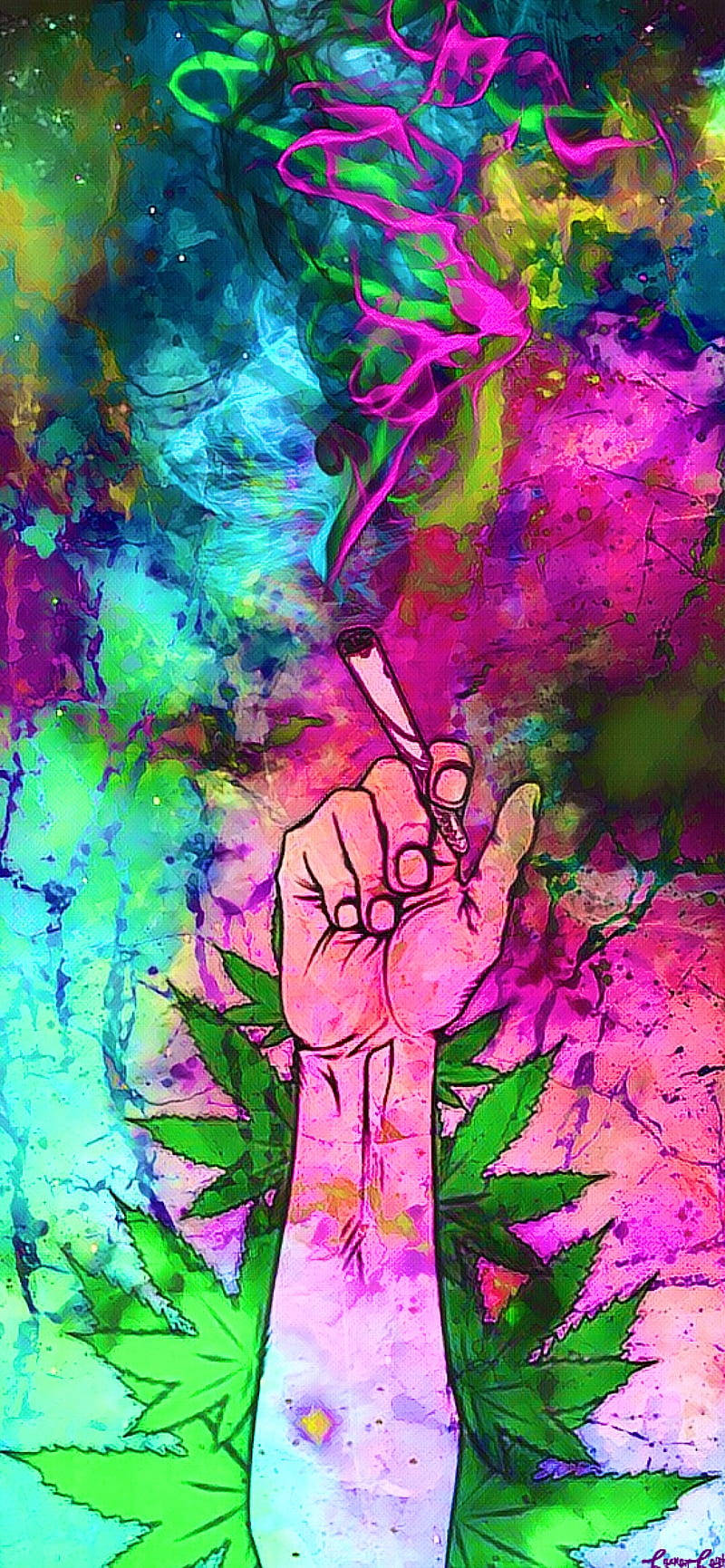 Psychedelic Smoking 420 Background