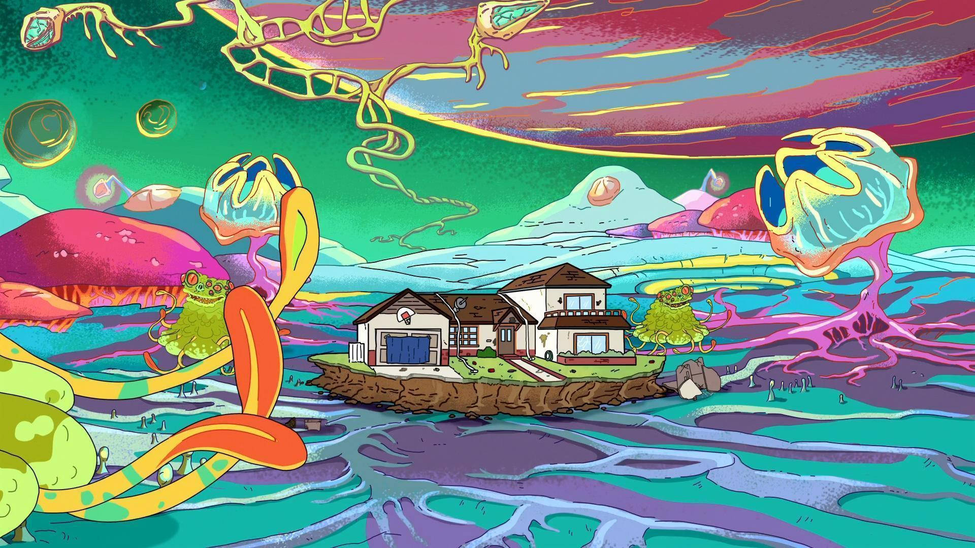 Psychedelic Stoned Cartoon Background