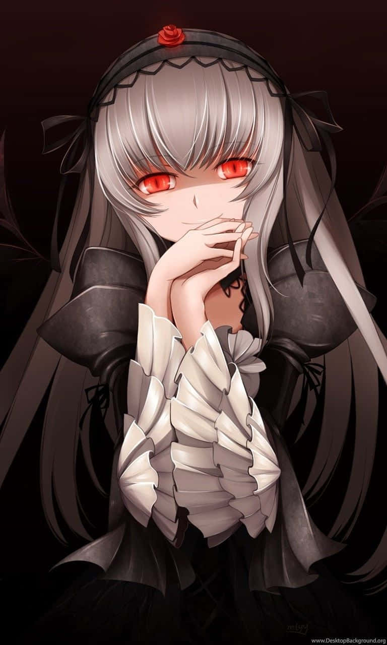 Psycho Anime Girl In A Fight Pose Background