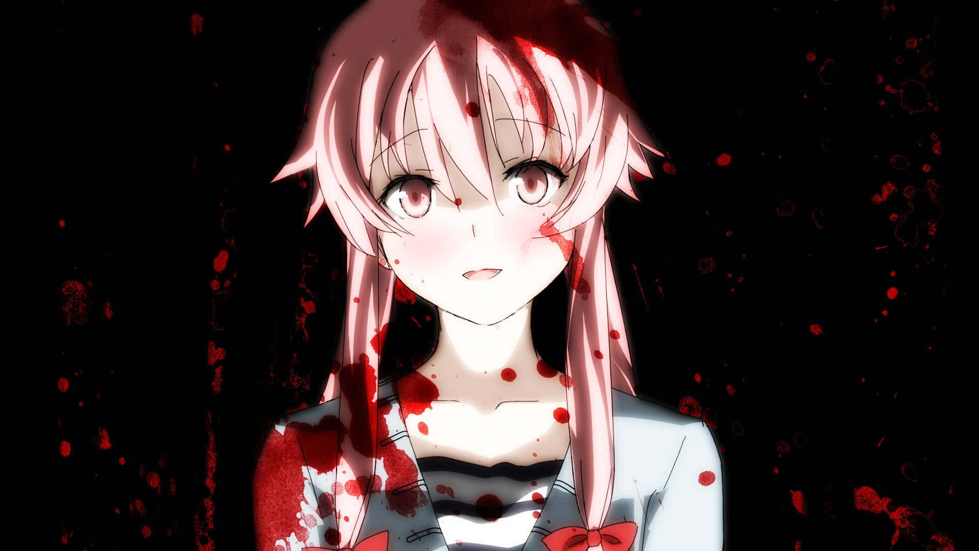 Psycho Anime Girl In Lonely Despair Background