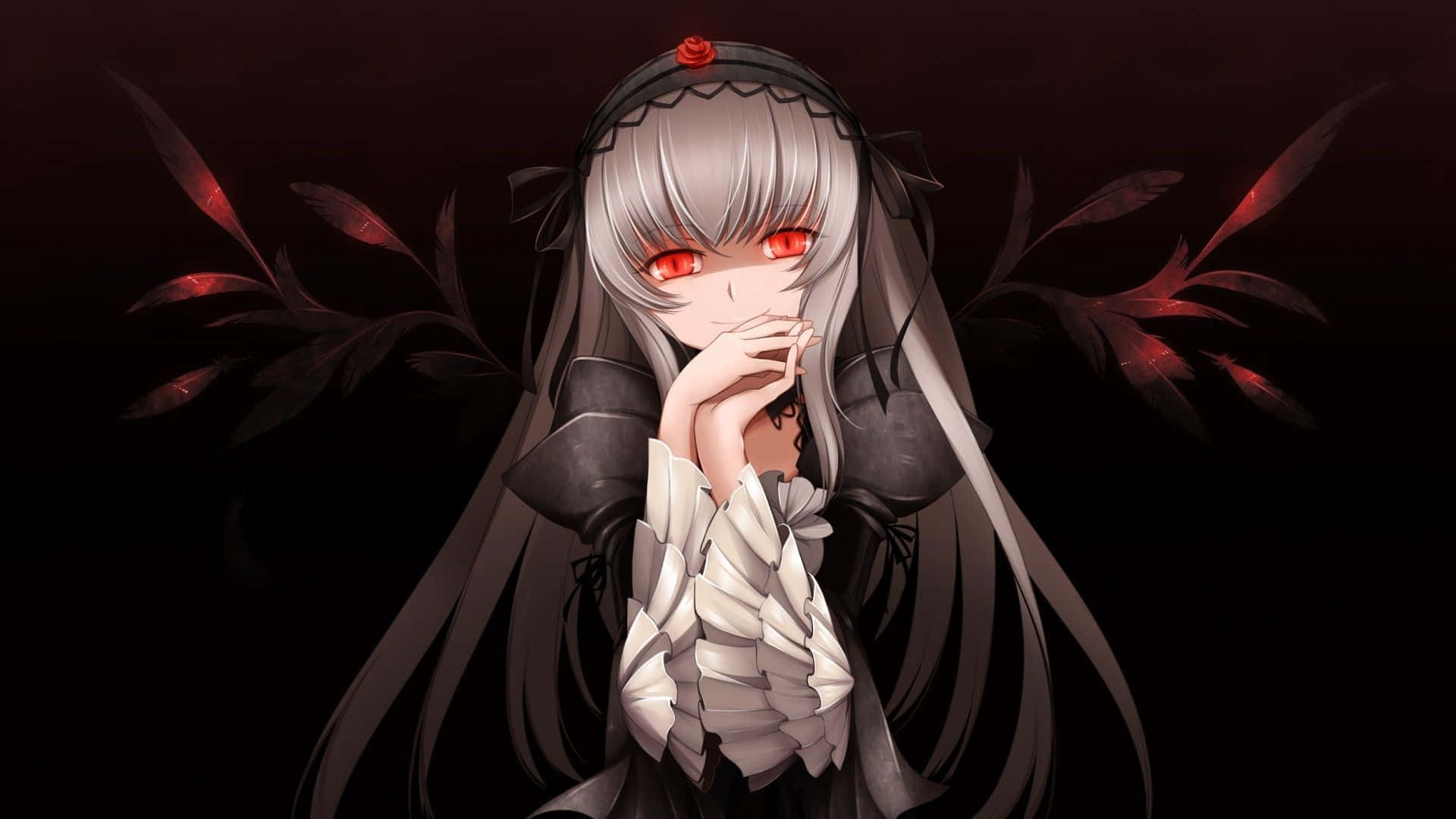 Psycho Anime Girl With An Inquisitive Look. Background