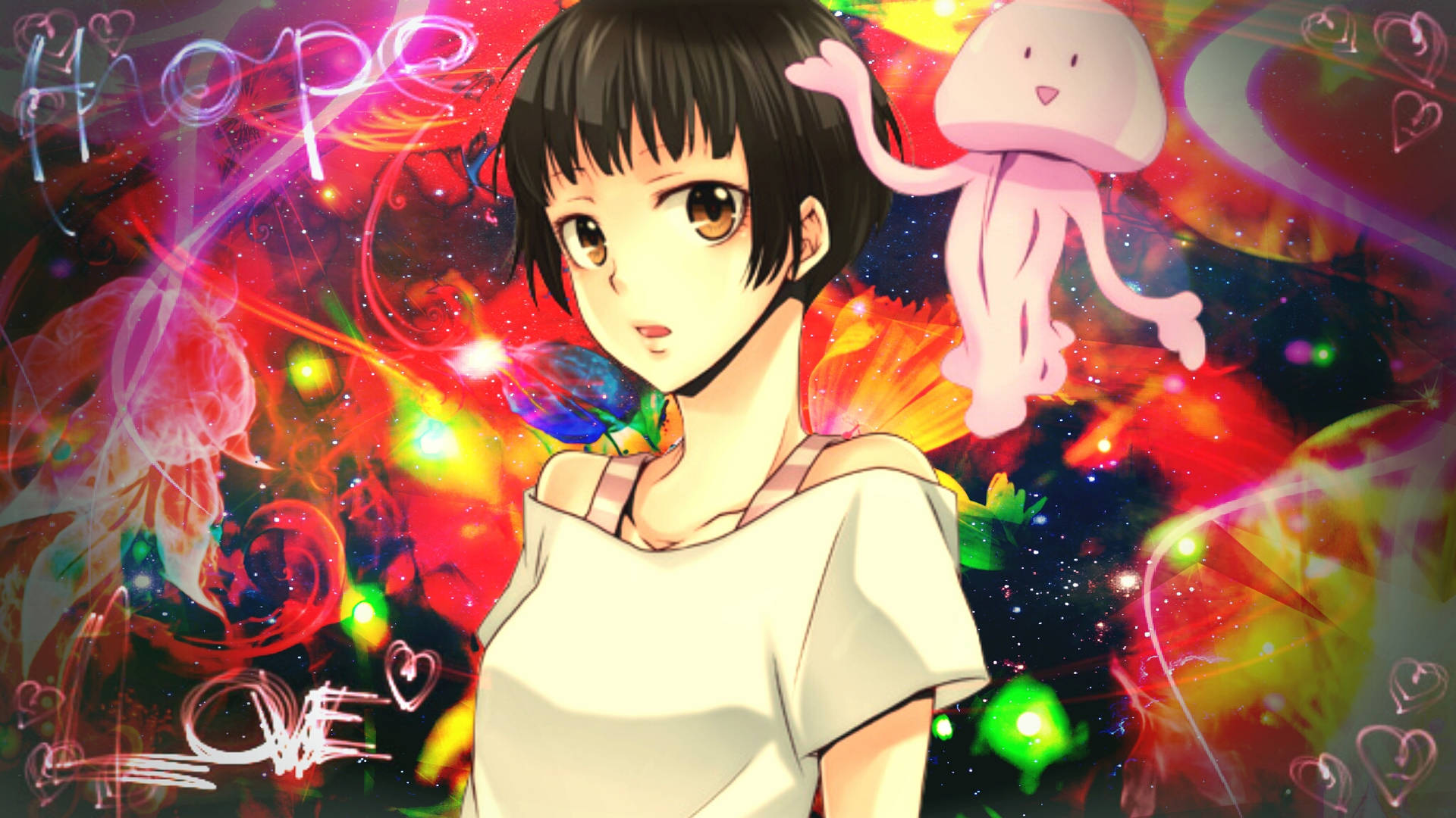 Psycho Pass Akane Colorful Art Background