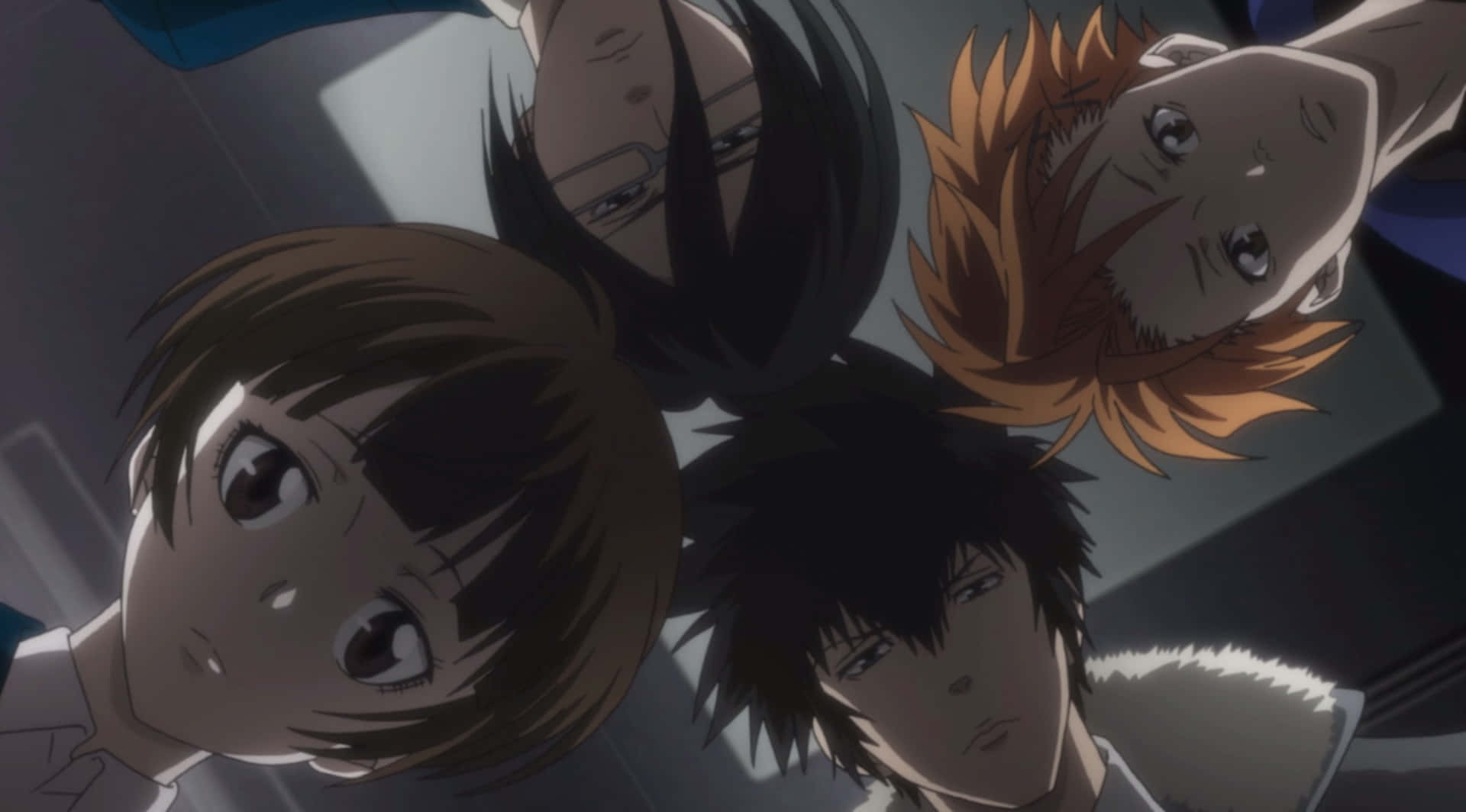 Psycho Pass Main Characters In Action Background