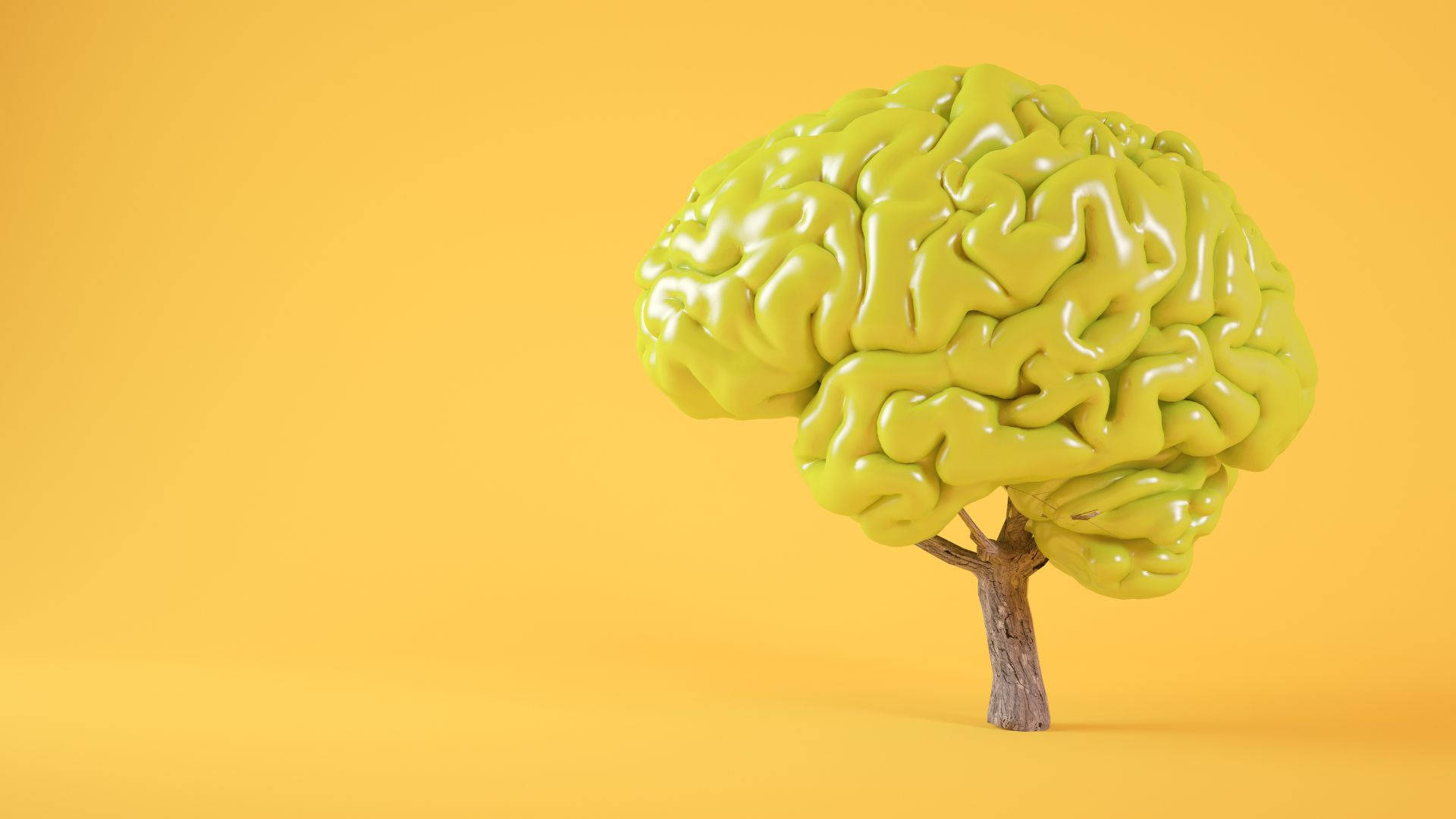 Psychology Yellow Brain Model Background