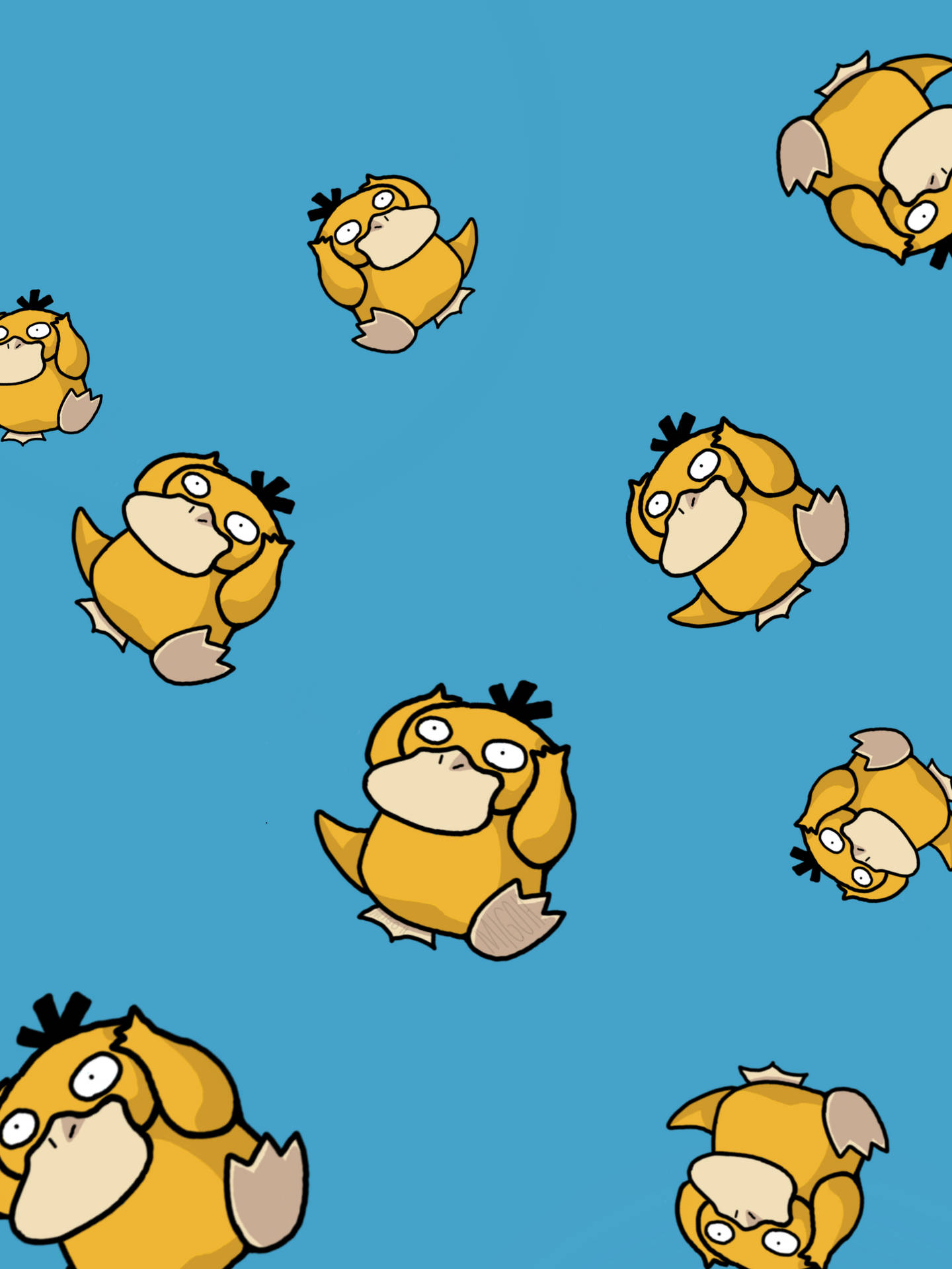 Psyduck Patterned Phone Wallpaper Background